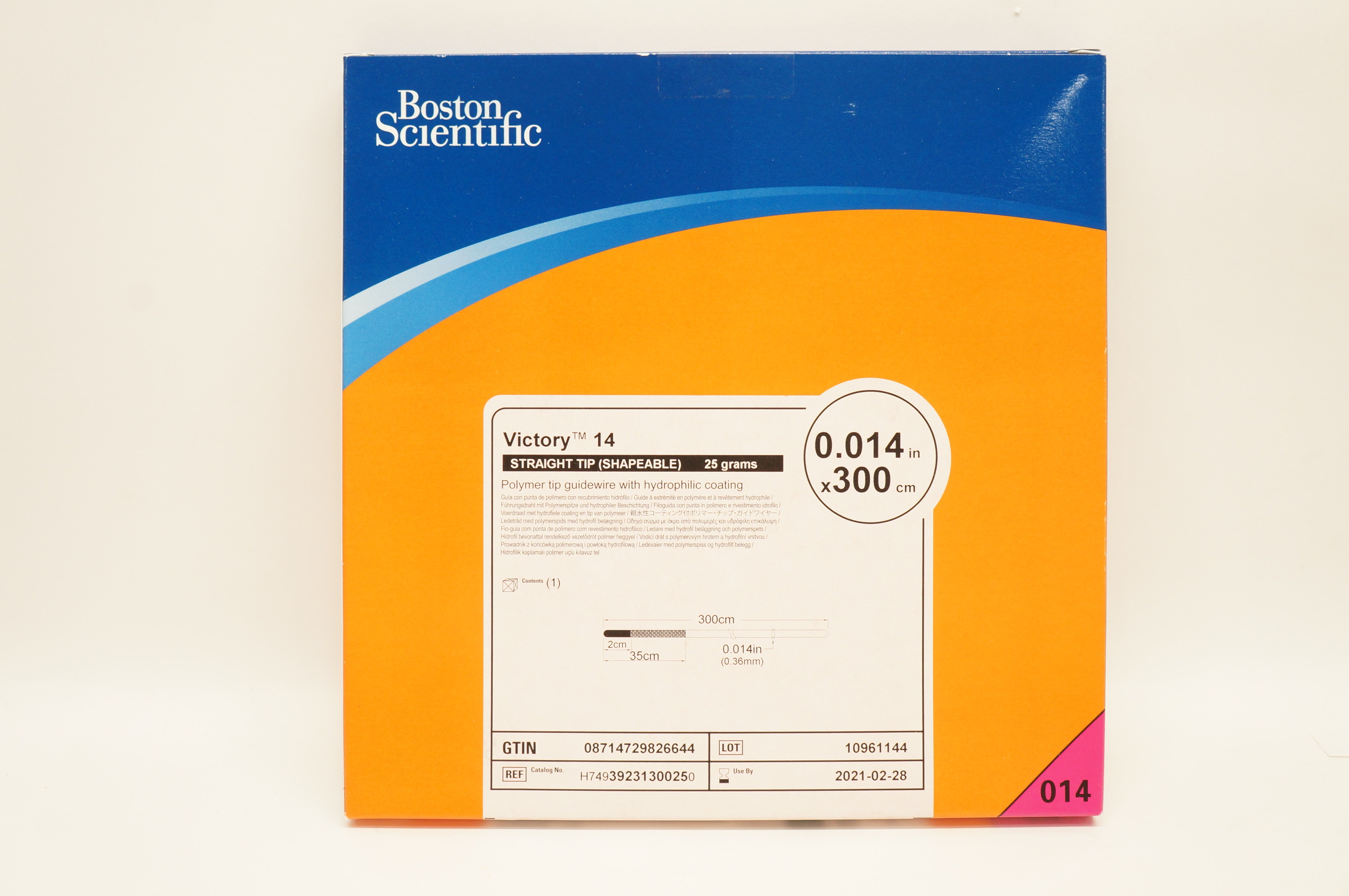 Boston Scientific 3923130025 Victory 14 Polymer Tip Guidewire 0.014inchx300cm(x)