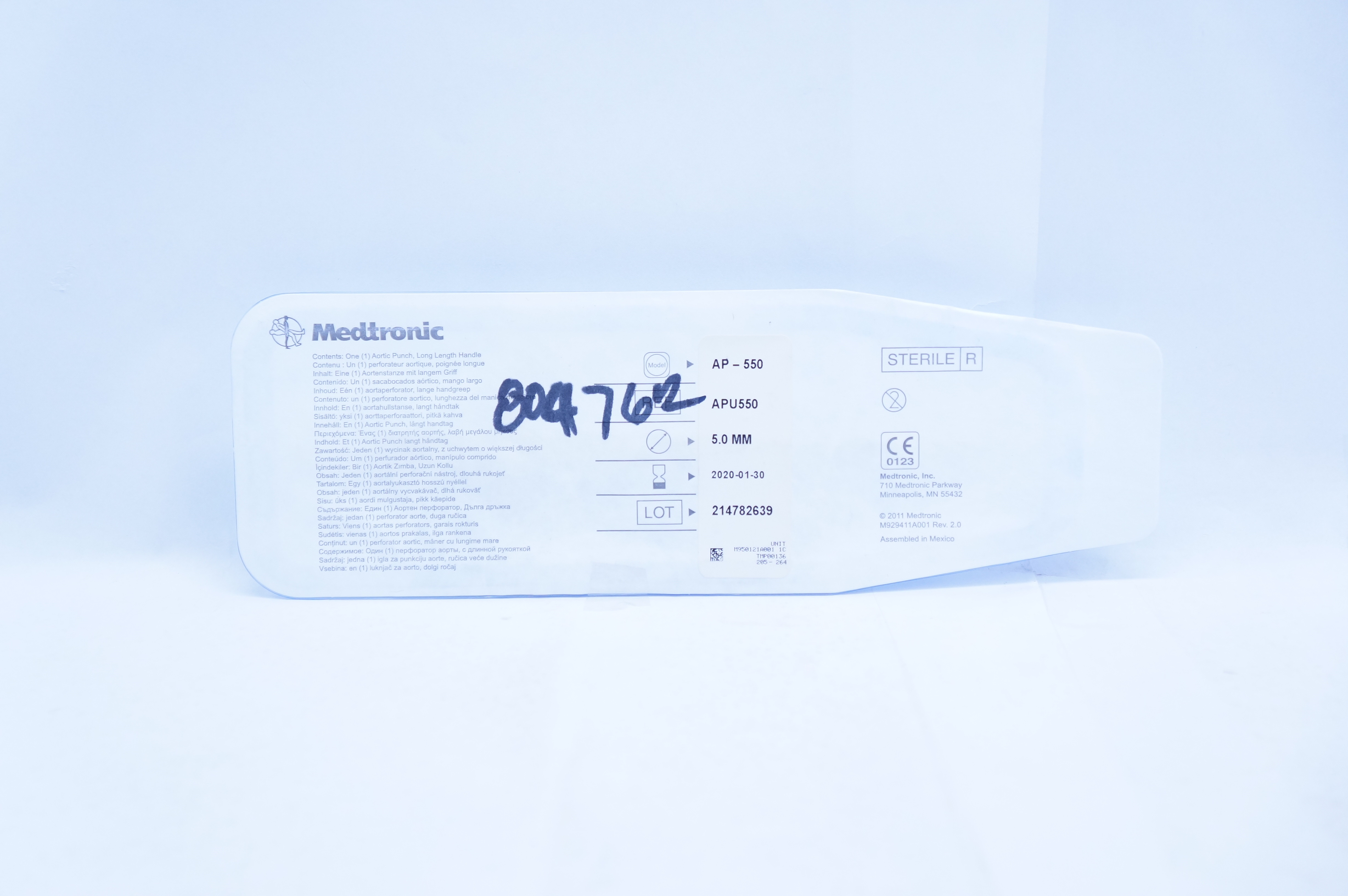 Medtronic APU550 Aortic Punch, Long Length Handle 5.0mm (x)