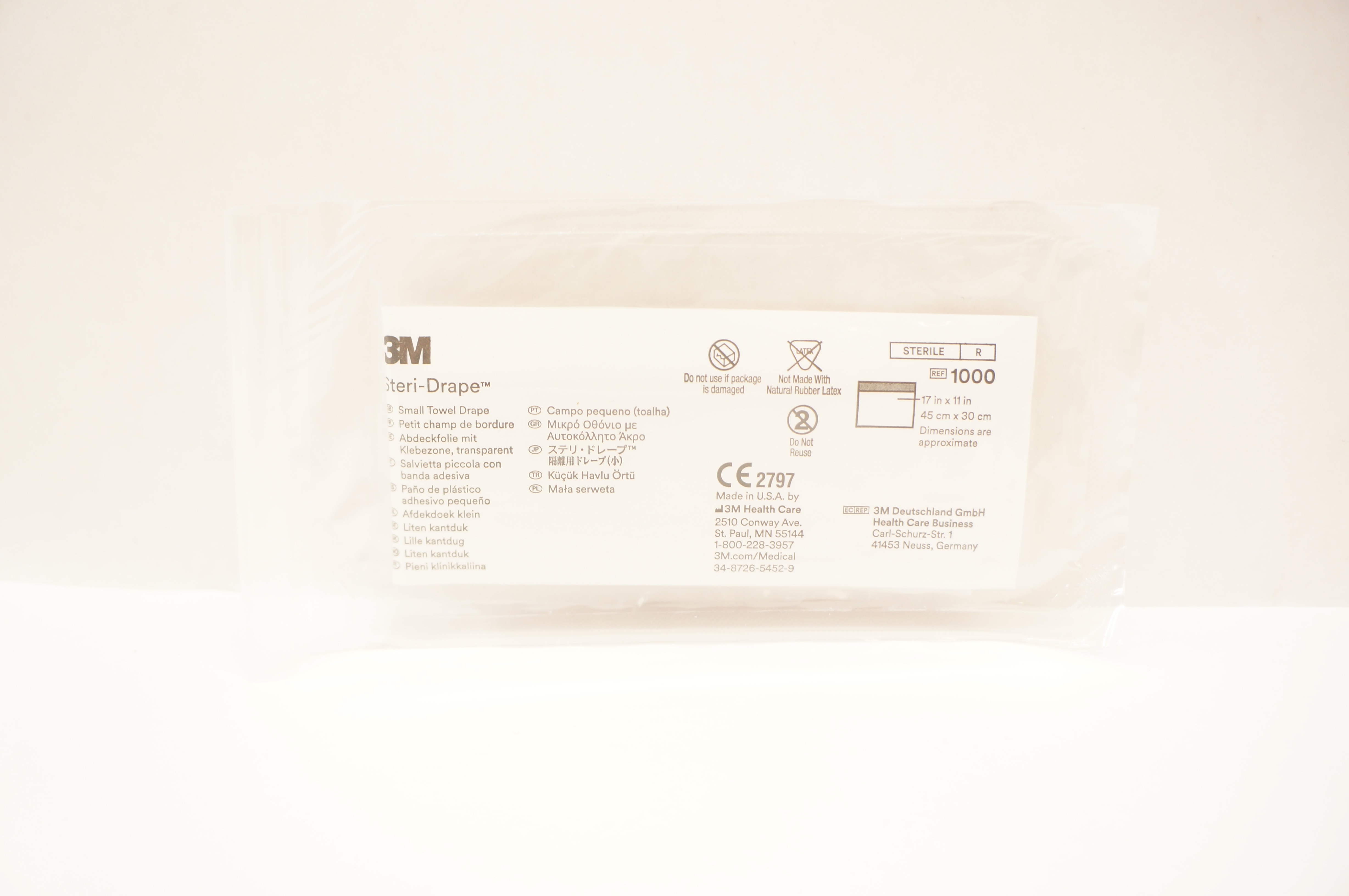 3M 1000 Steri-Drape Small Towel Drape 17 inch x 11 inch