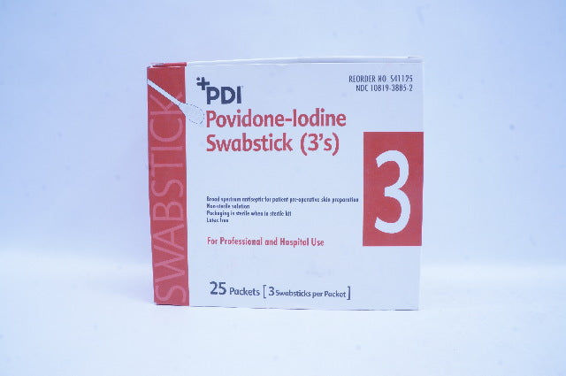 PDI S41125 Povidone-Iodine Swabstick 3 - Box of 25