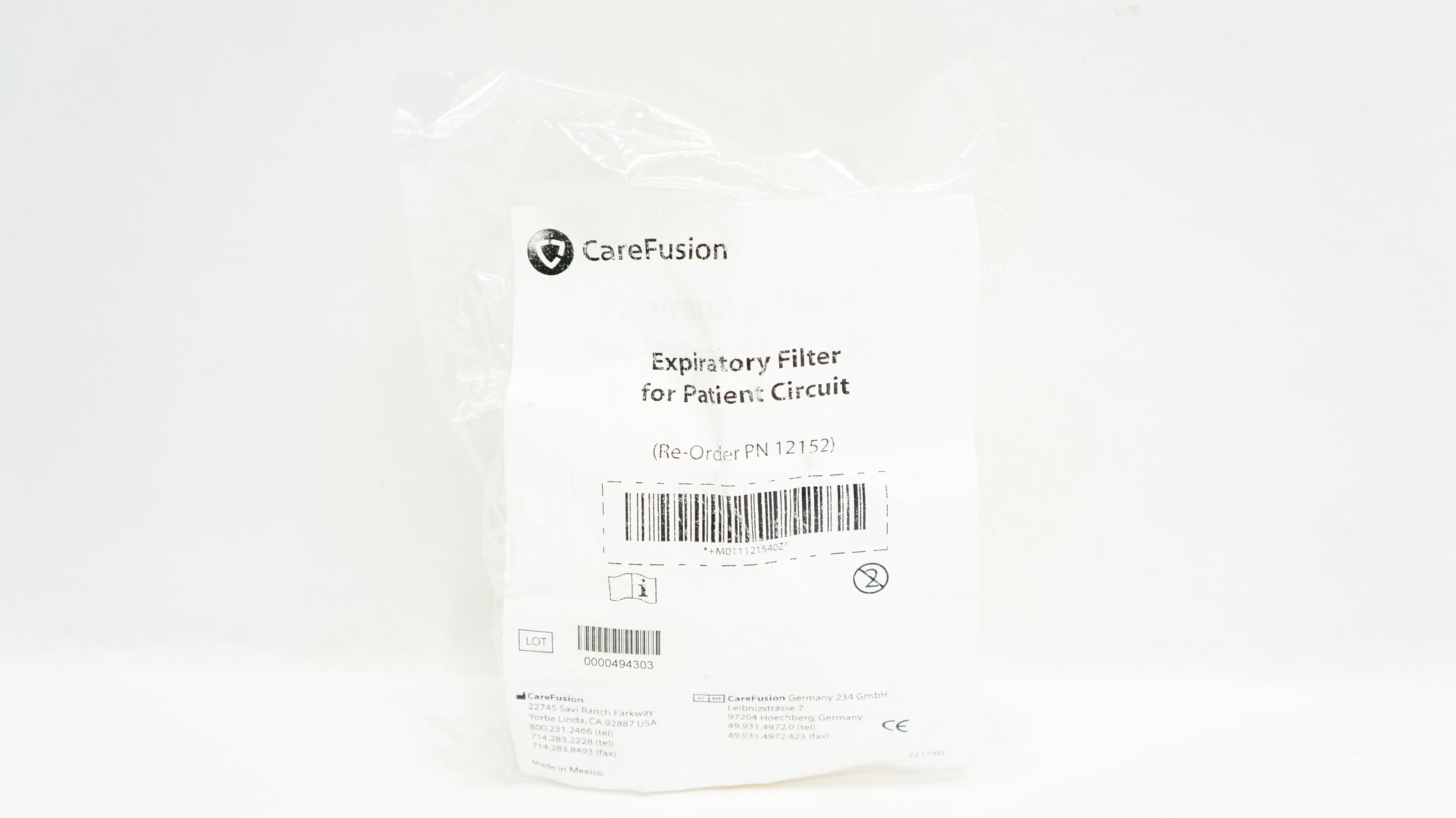CareFusion 12152 Expiratory Filter For Patient Circuit
