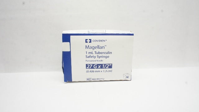 Covidien 8881882712 Magellan 1mL Tuberculin Syringe 27G x 1/2inch - Box of 50