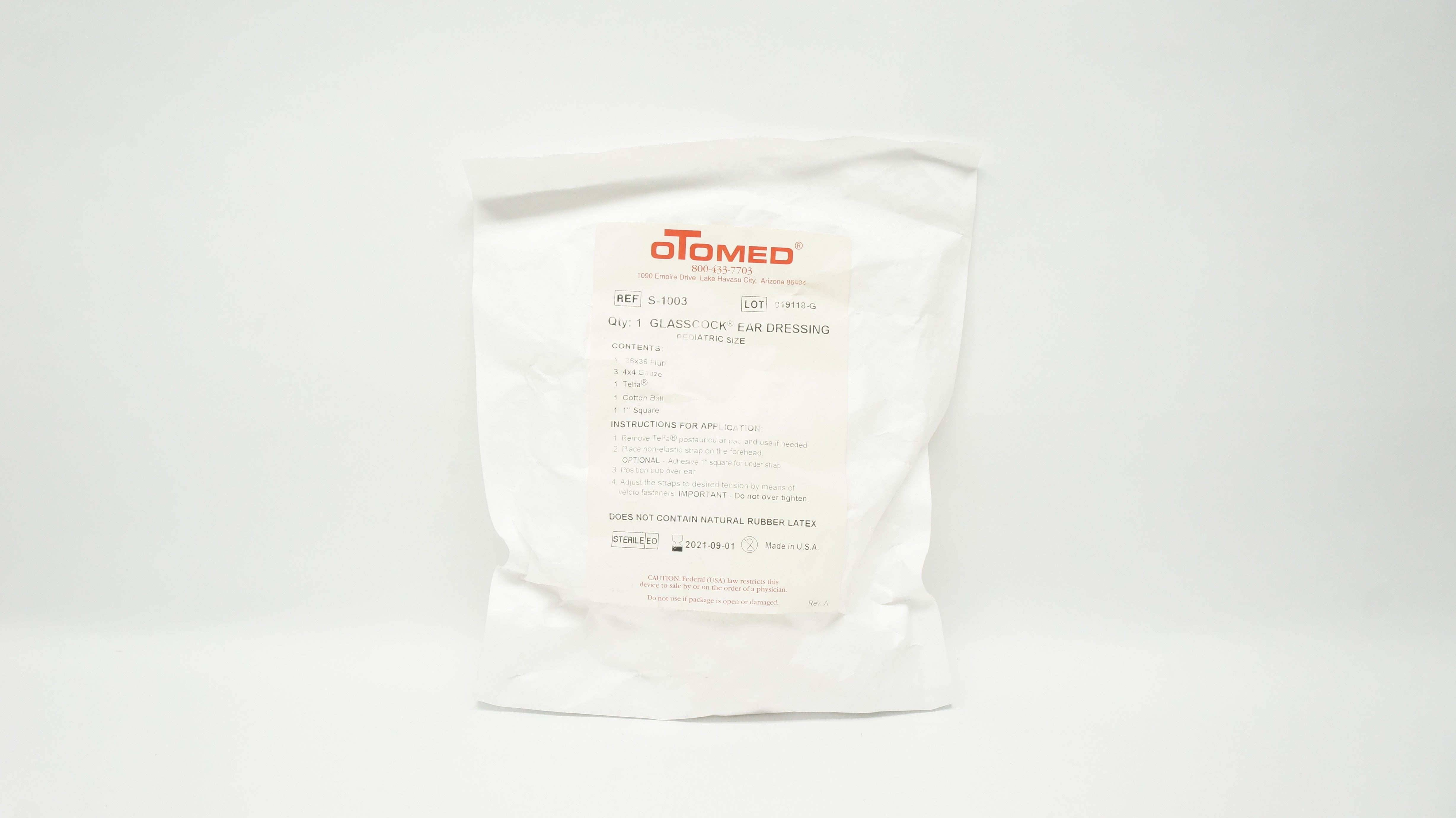 OTOMED S-1003 Glasscock Ear Dressing Pediatric Size 36x36 (x)