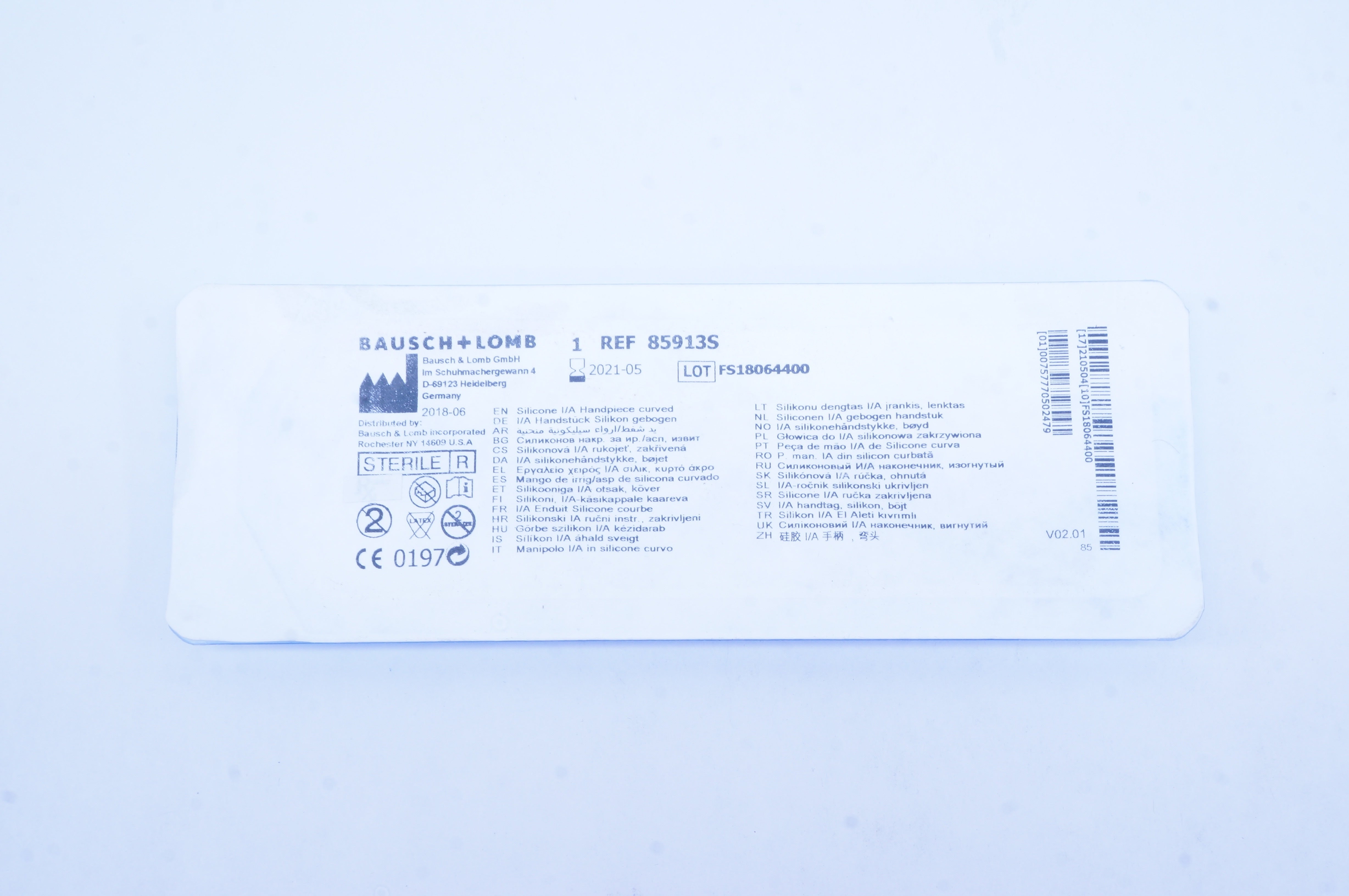 Bausch & Lomb 85913S Silicone I/A Handpiece Curved