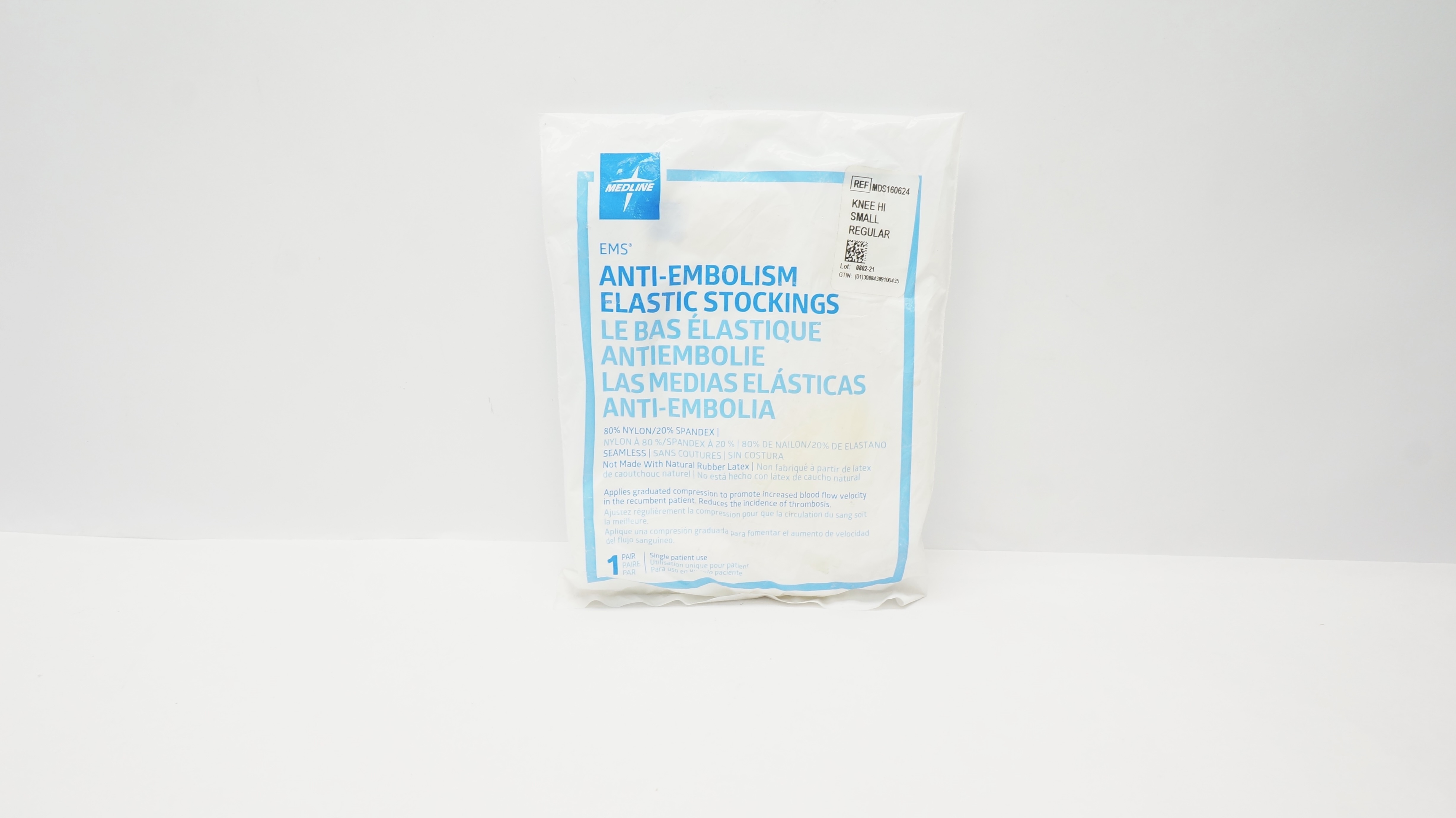 Medline MDS160624 Anti-Embolism Elastic Stockings Knee Hi, Small Regular