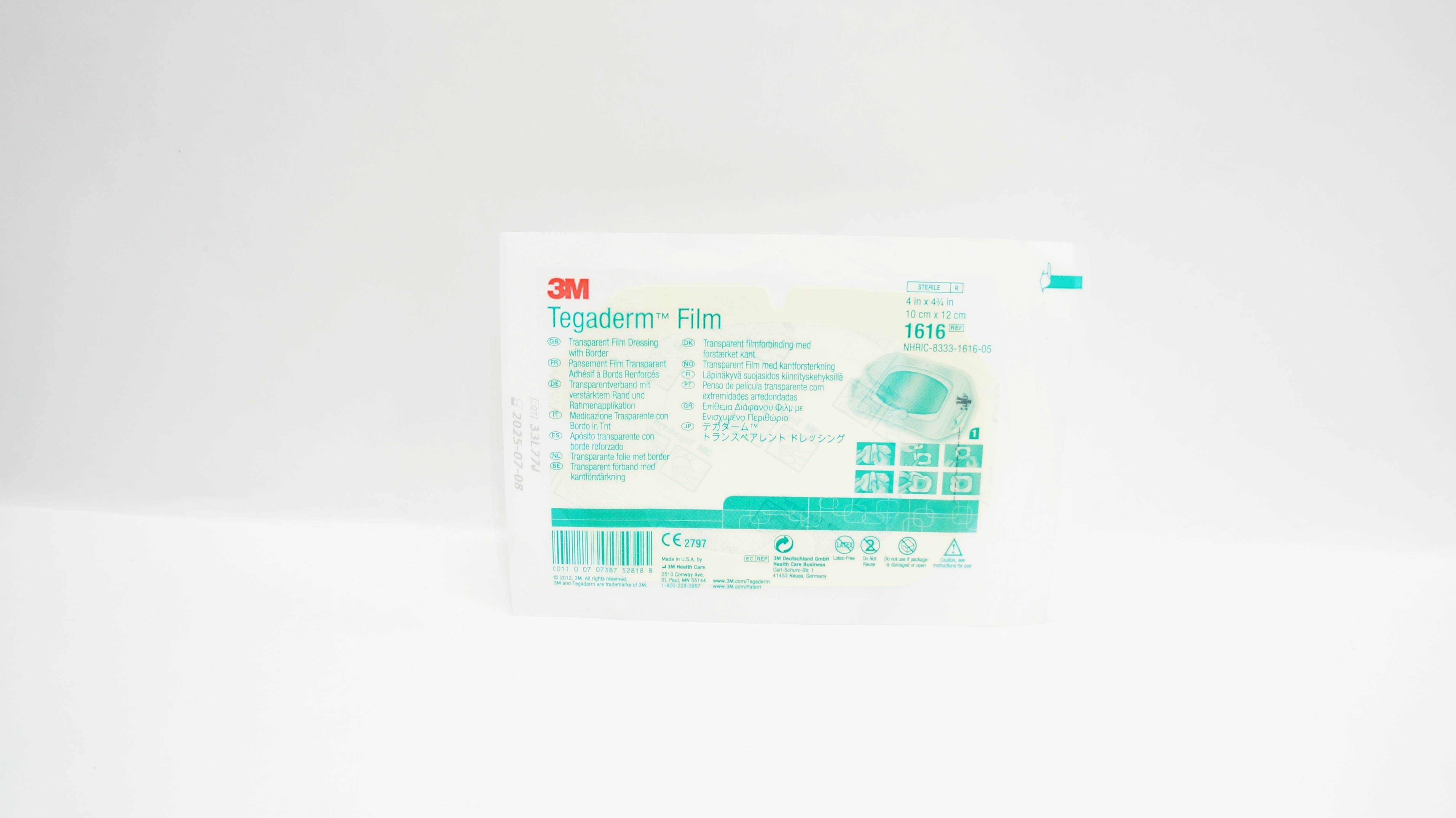 3M 1616 Tegaderm Transparent Film Dressing W/ Border 4inch x 4-3/4inch