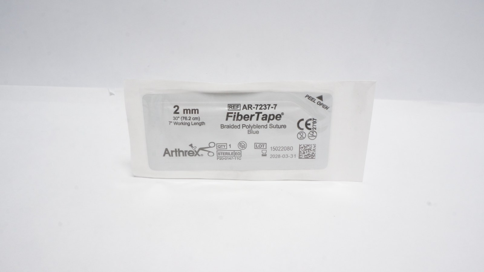 Arthrex AR-7237-7 FiberTape 2 mm Braided Polyblend Suture Blue