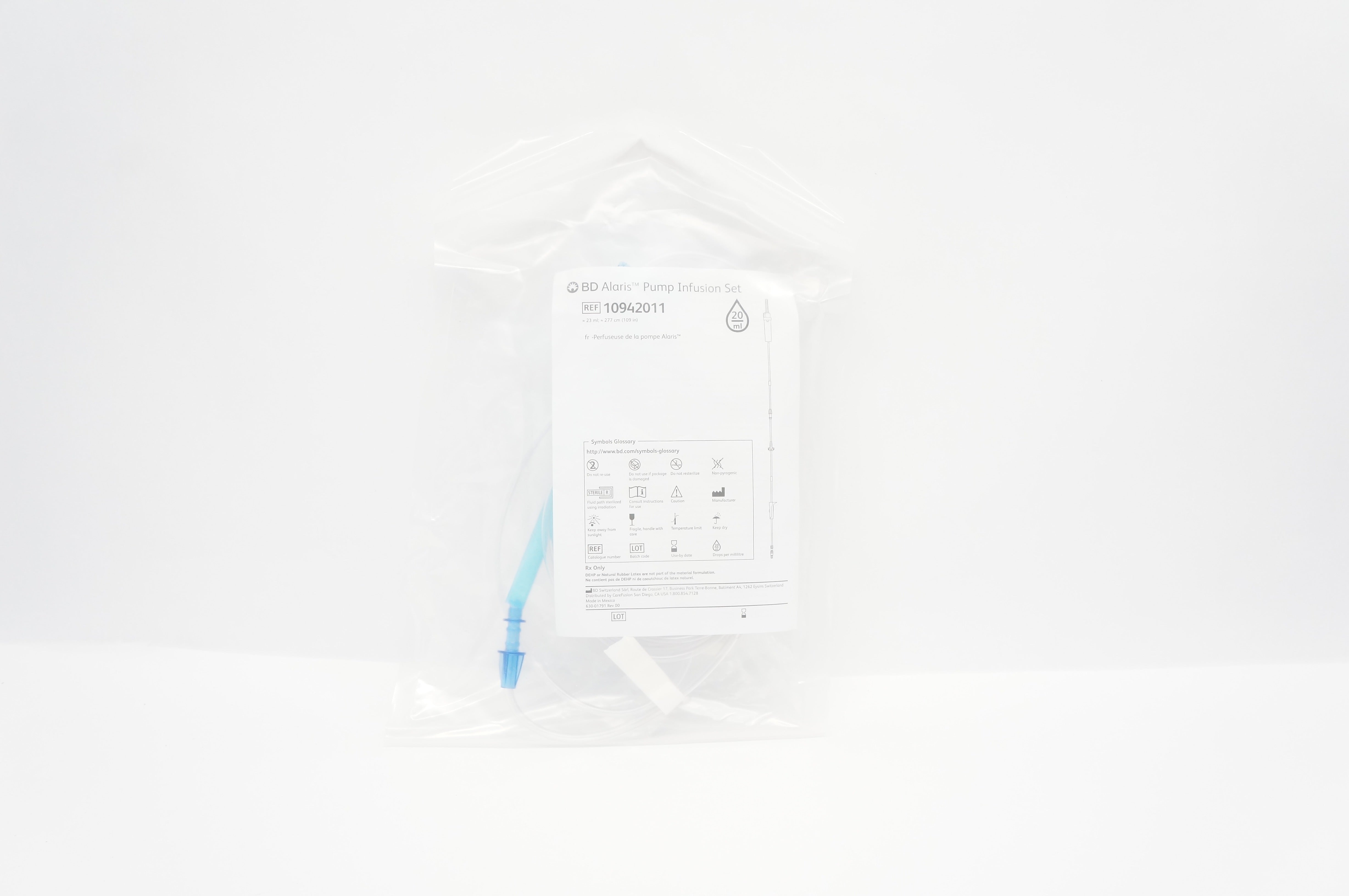 BD 10942011 Alaris Pump Infusion Set 23ml x 109inch 20Drops/mL