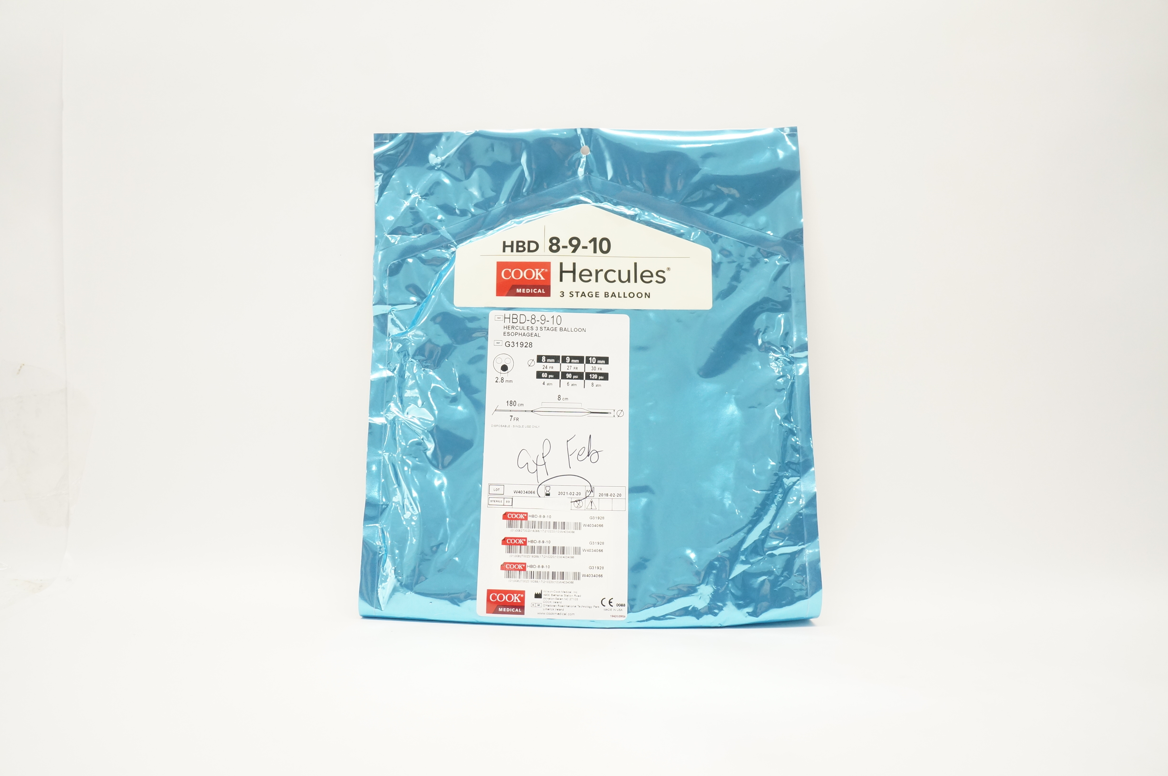 Cook Medical G31928 Hercules 3 Stage Balloon Esophageal 7Fr x 180cm (x)