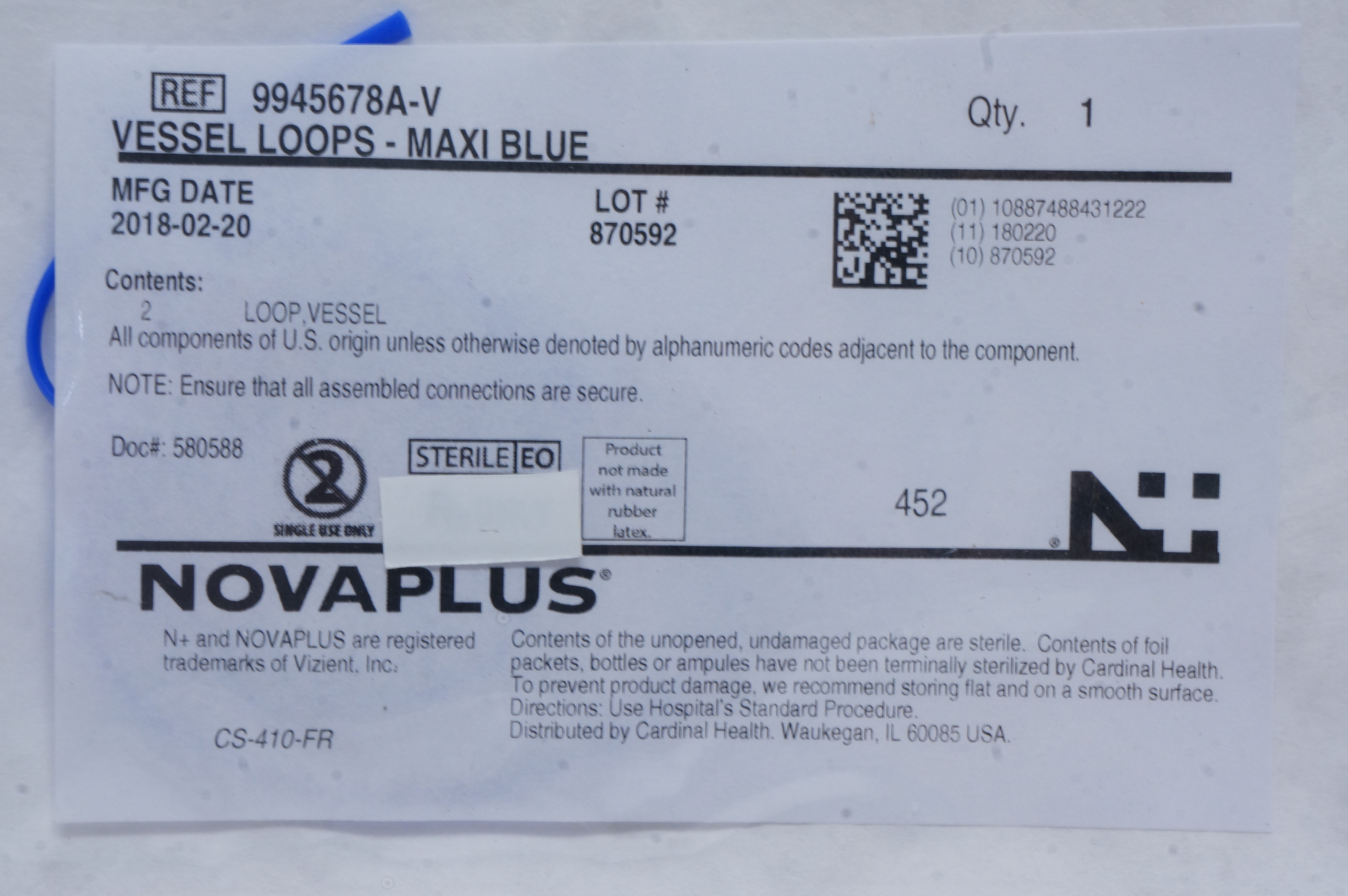 NovaPlus 9945678A-V Vessel Loops - MAXI Blue