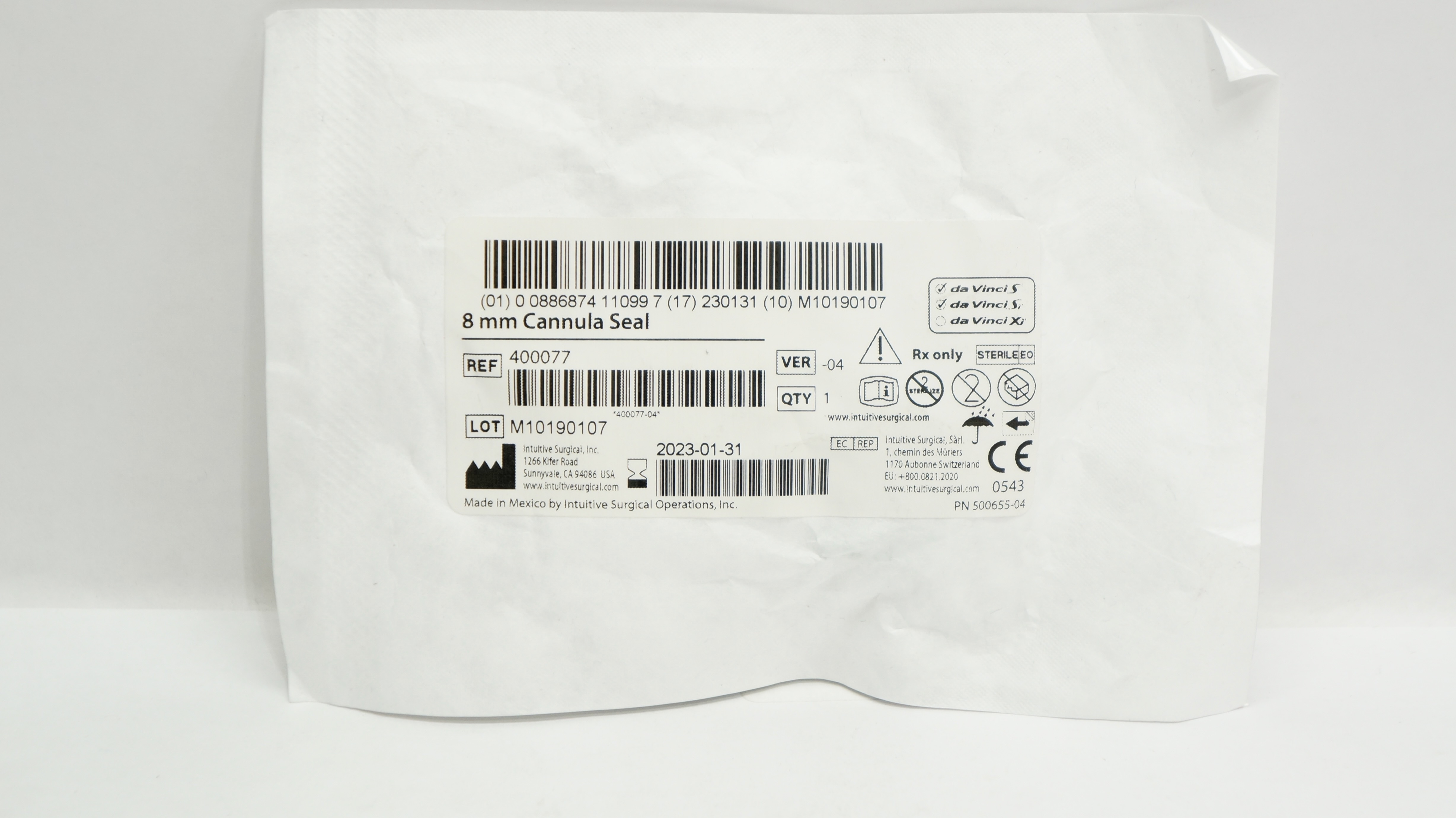Intuitive Surgical 400077 da Vinci S, da Vinci Si Cannula Seal 8mm (x)