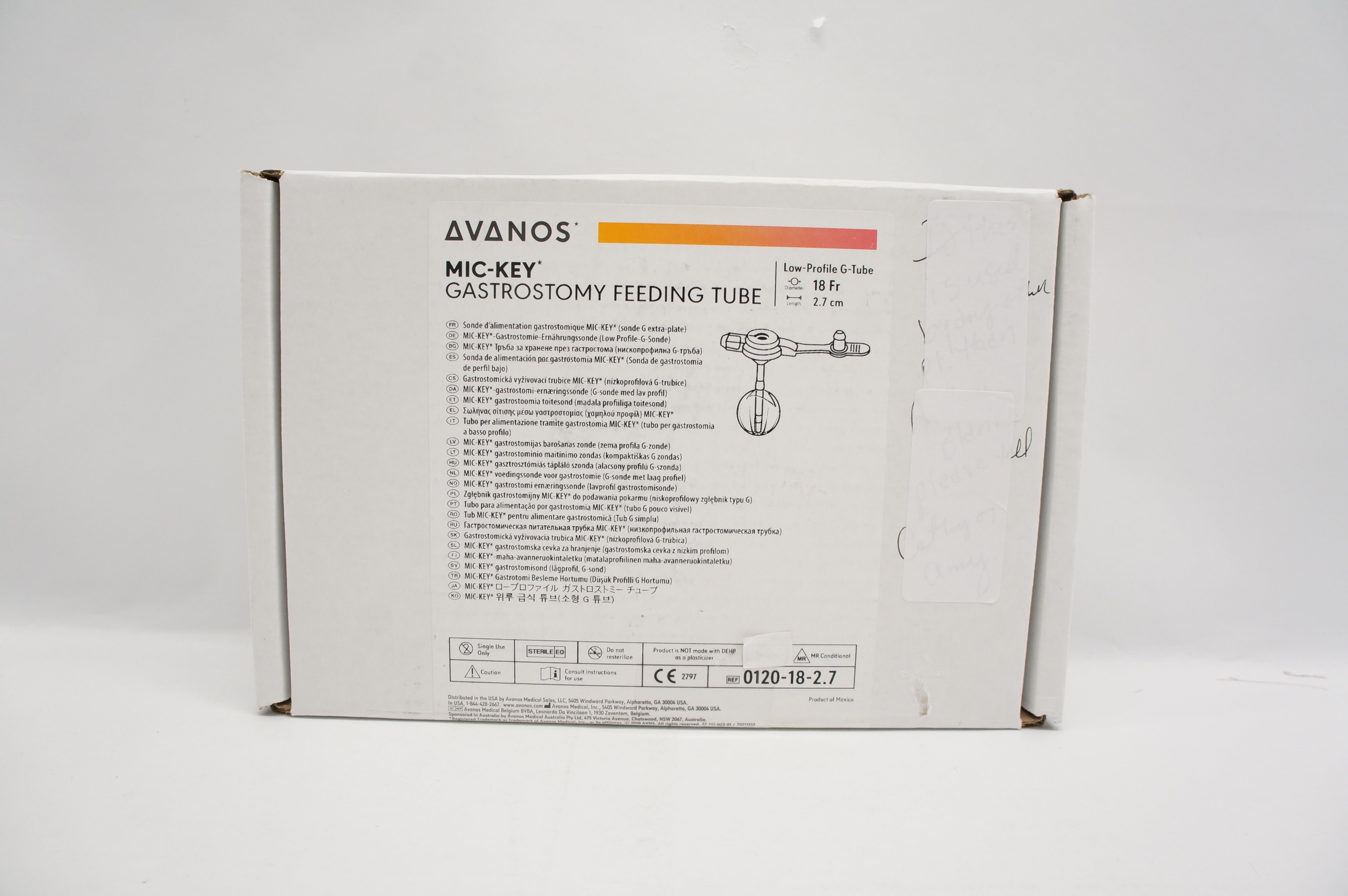 Avanos 0120-18-2.7 Mic-Key Gastrostomy Feeding Tube (x)