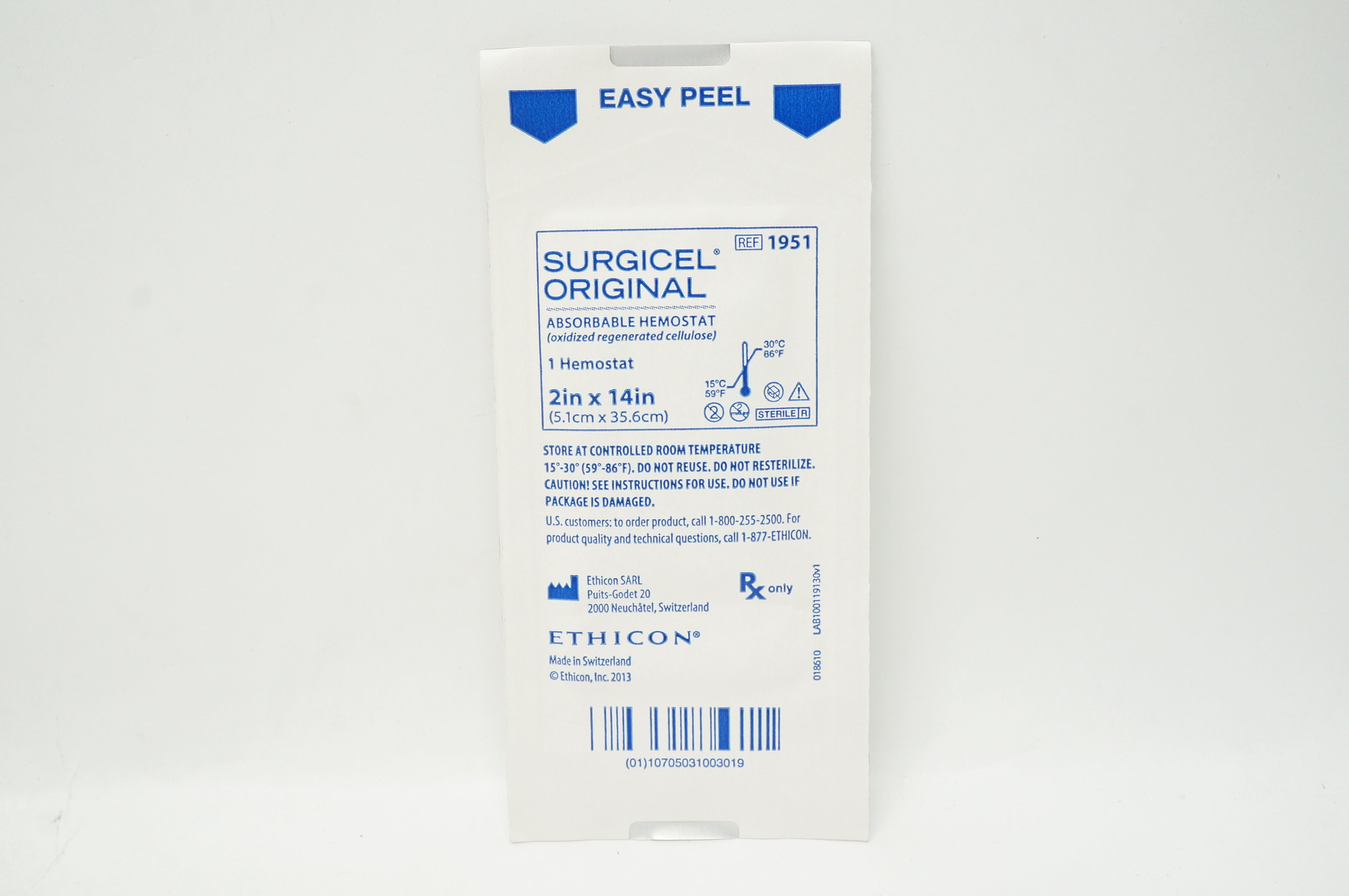 Ethicon 1951 Surgicel Original Absorbable Hemostat 2inch x 14inch (x)