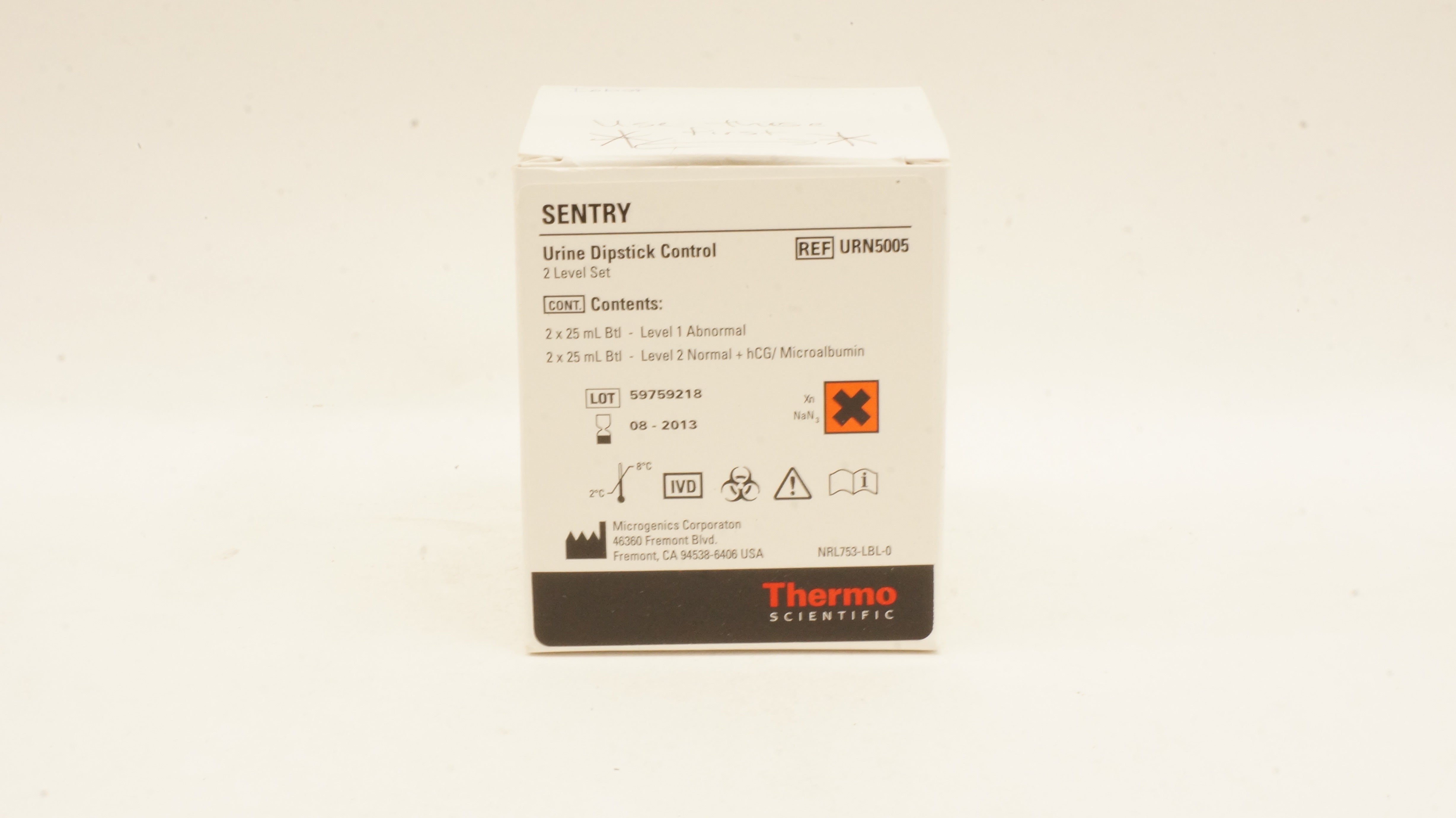 Thermo Scientific URN5005 Sentry Urine Dipstick Control - Box of 2 (x)