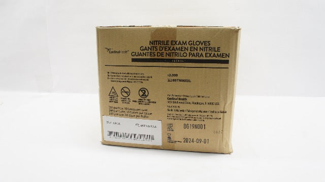 Cardinal Health 88TN06XXL Nitrile Exam Gloves 2X-Large - Case of 2000