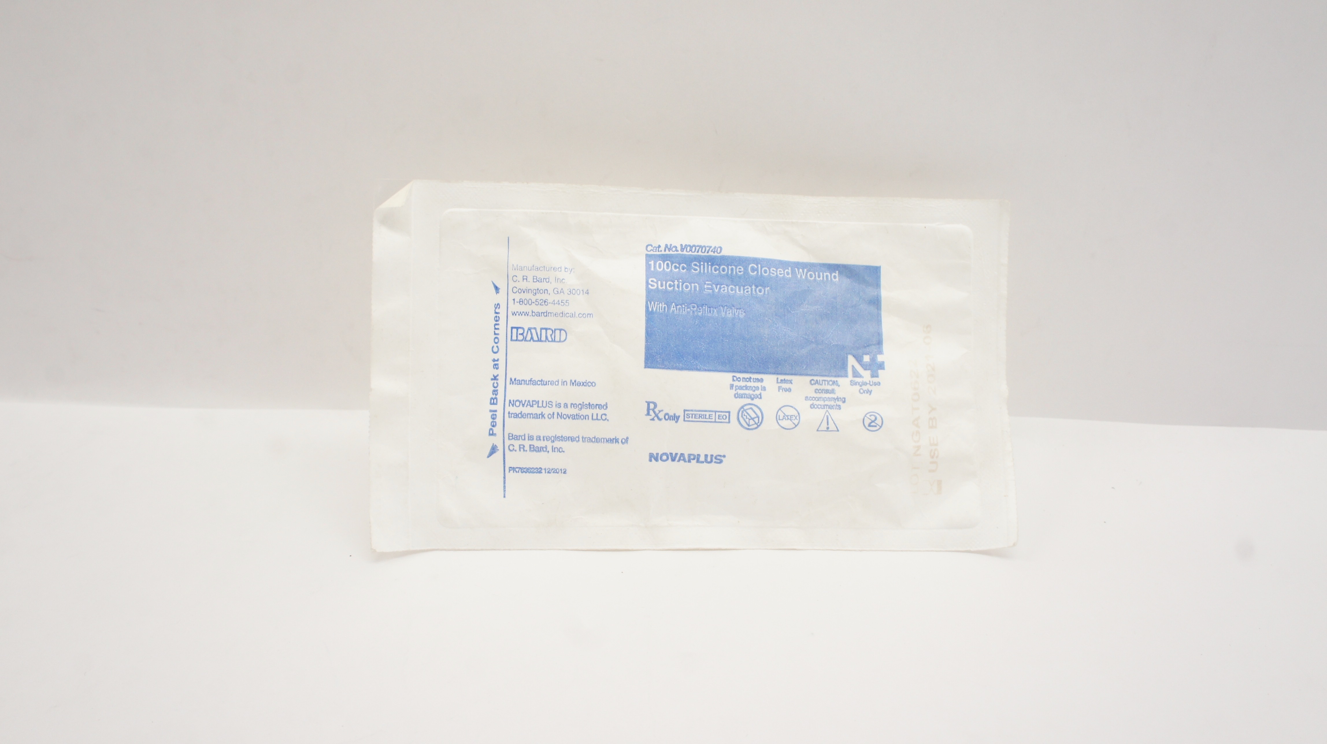 Bard V0070740 Novaplus 100cc Silicone Closed Wound Suction Evacuator (x)