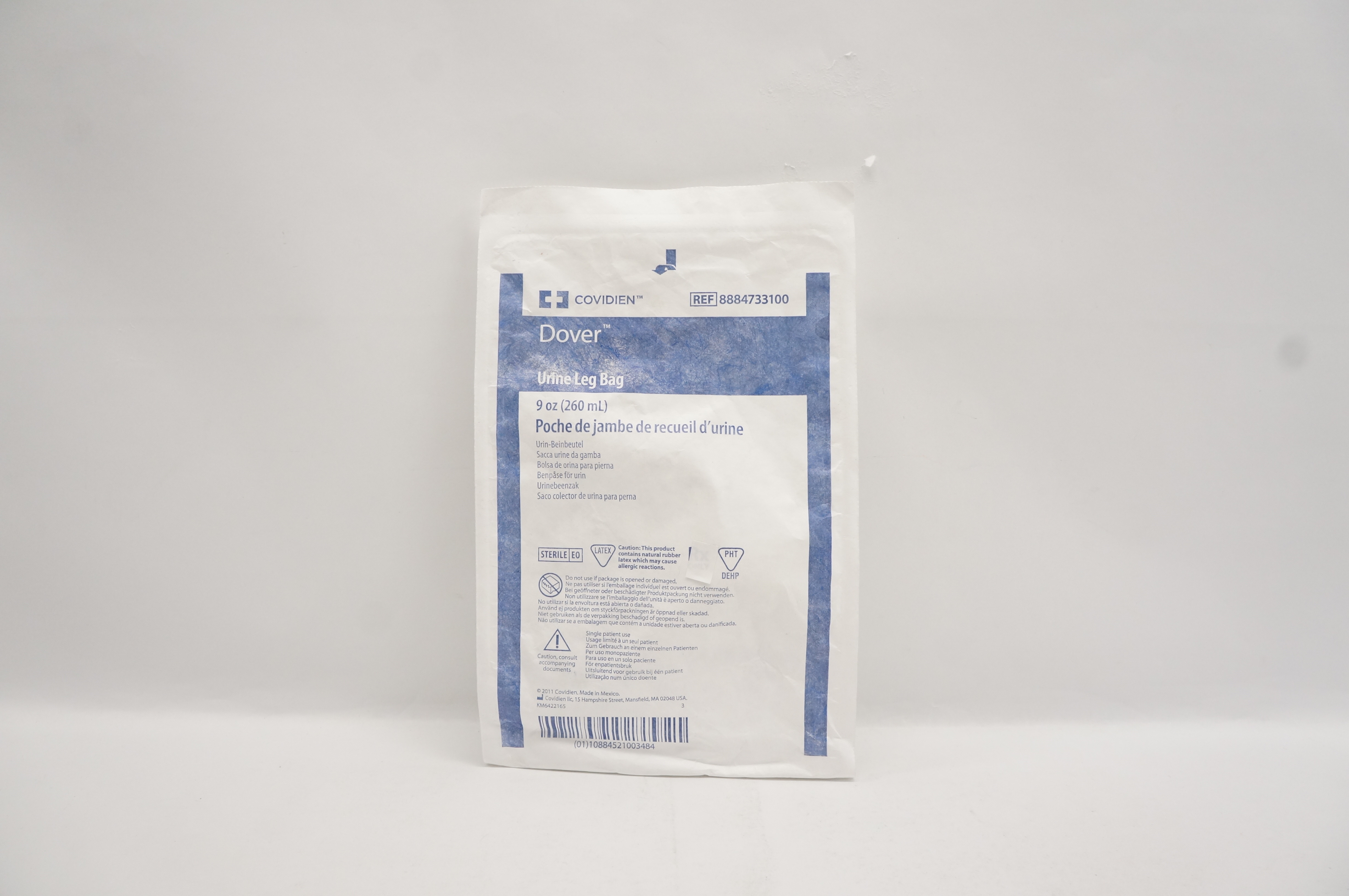 Covidien 8884733100 Dover Urine Leg Bag 9oz