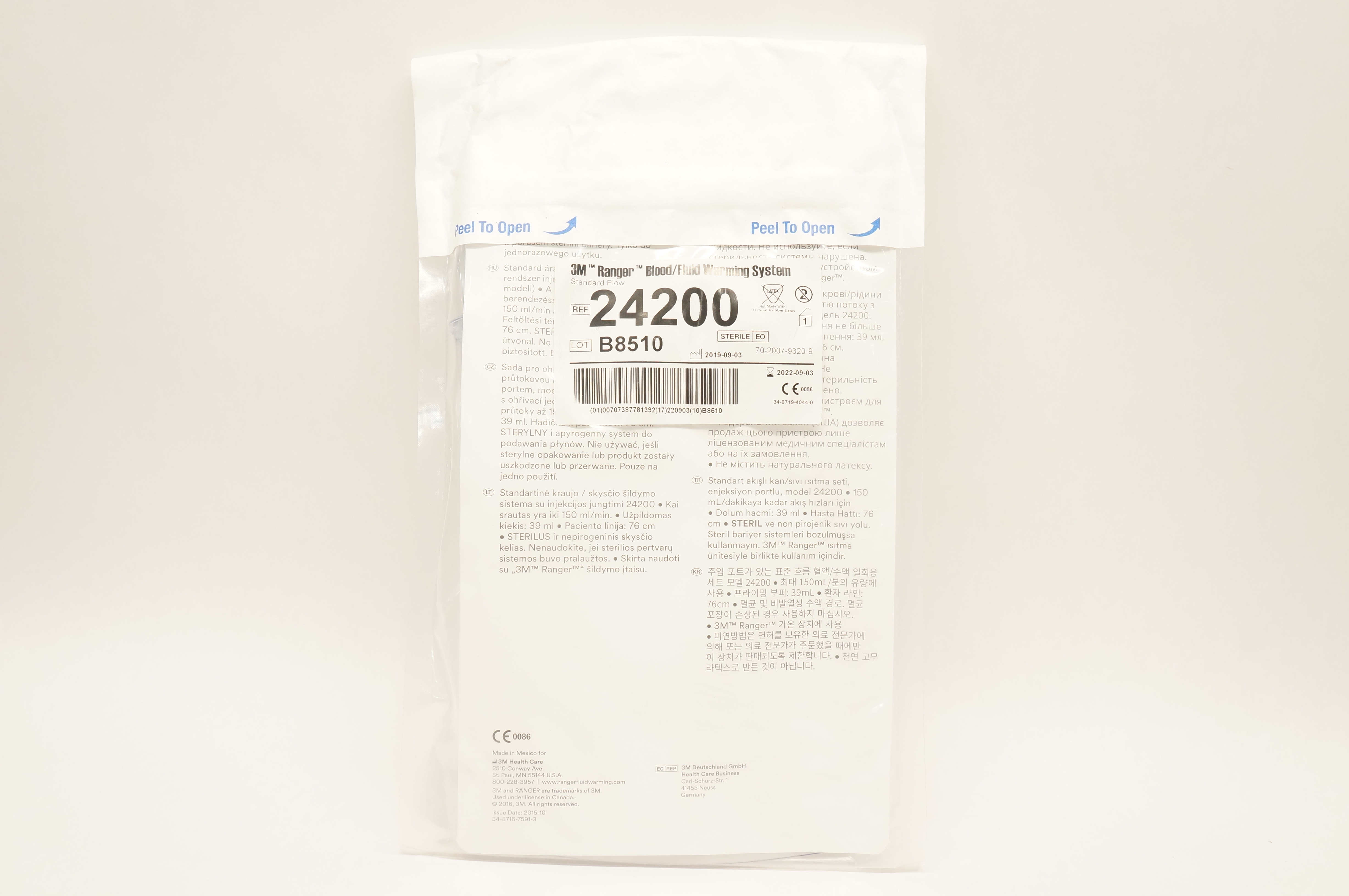 3M 24200 Ranger Standard Flow Blood/Fluid Warming System Sterile (x)