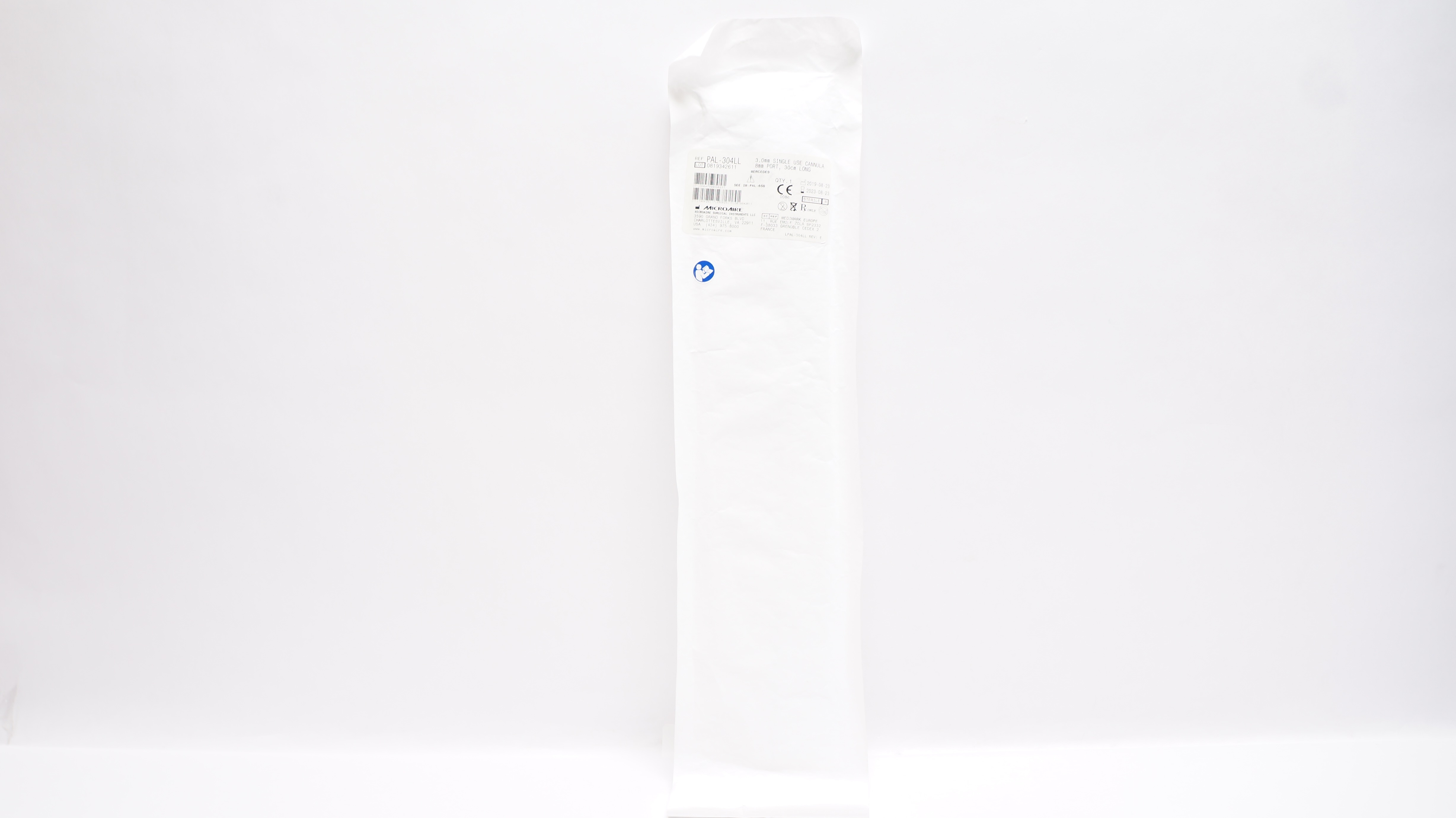 Microaire PAL-304LLB 3.0mm Bent Cannula 8mm Port 30cm Long, Mercedes (x)