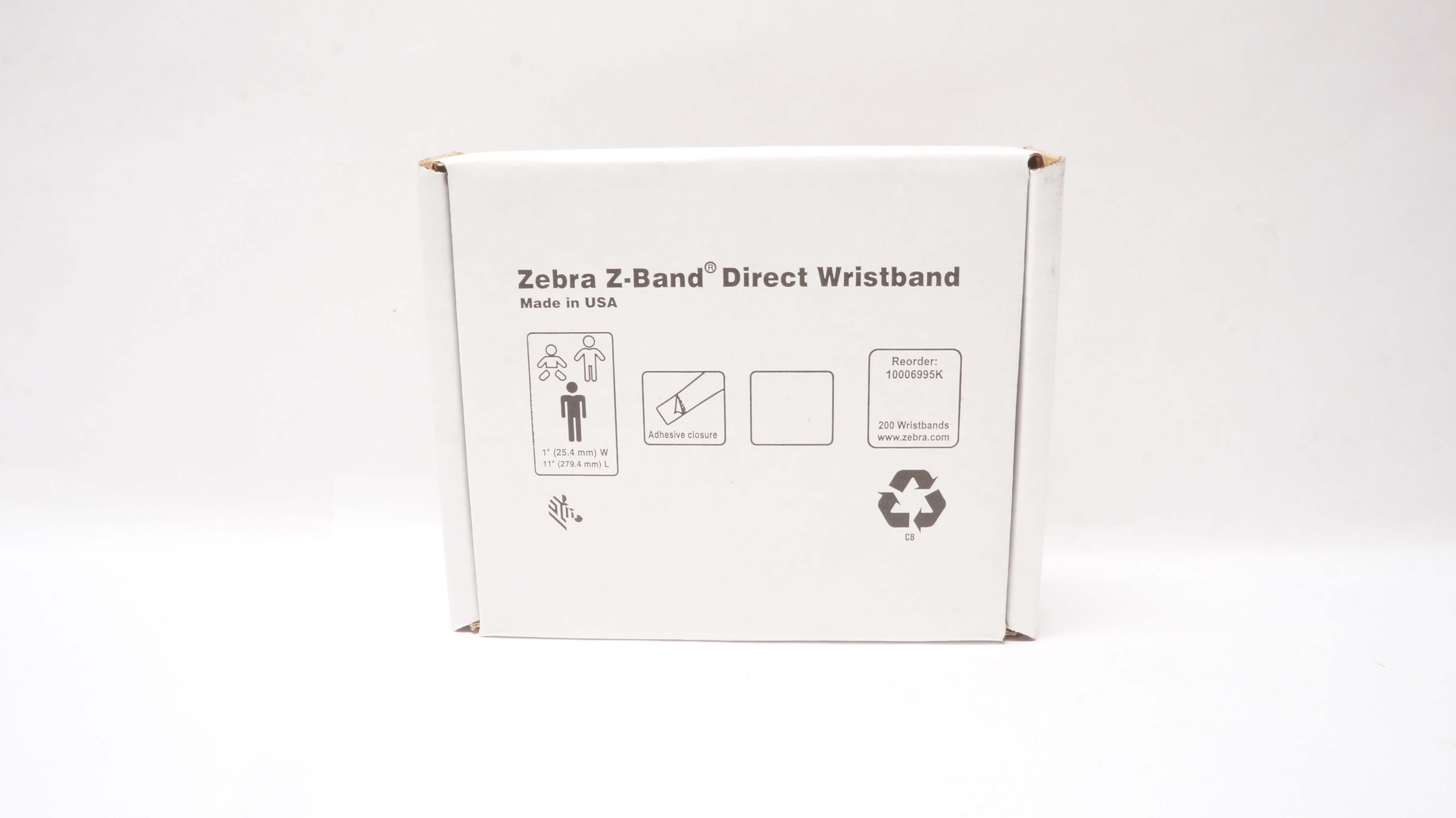 Zebra 10006995K Z-Band Direct Wristband 1inch x 11inch - Box of 200