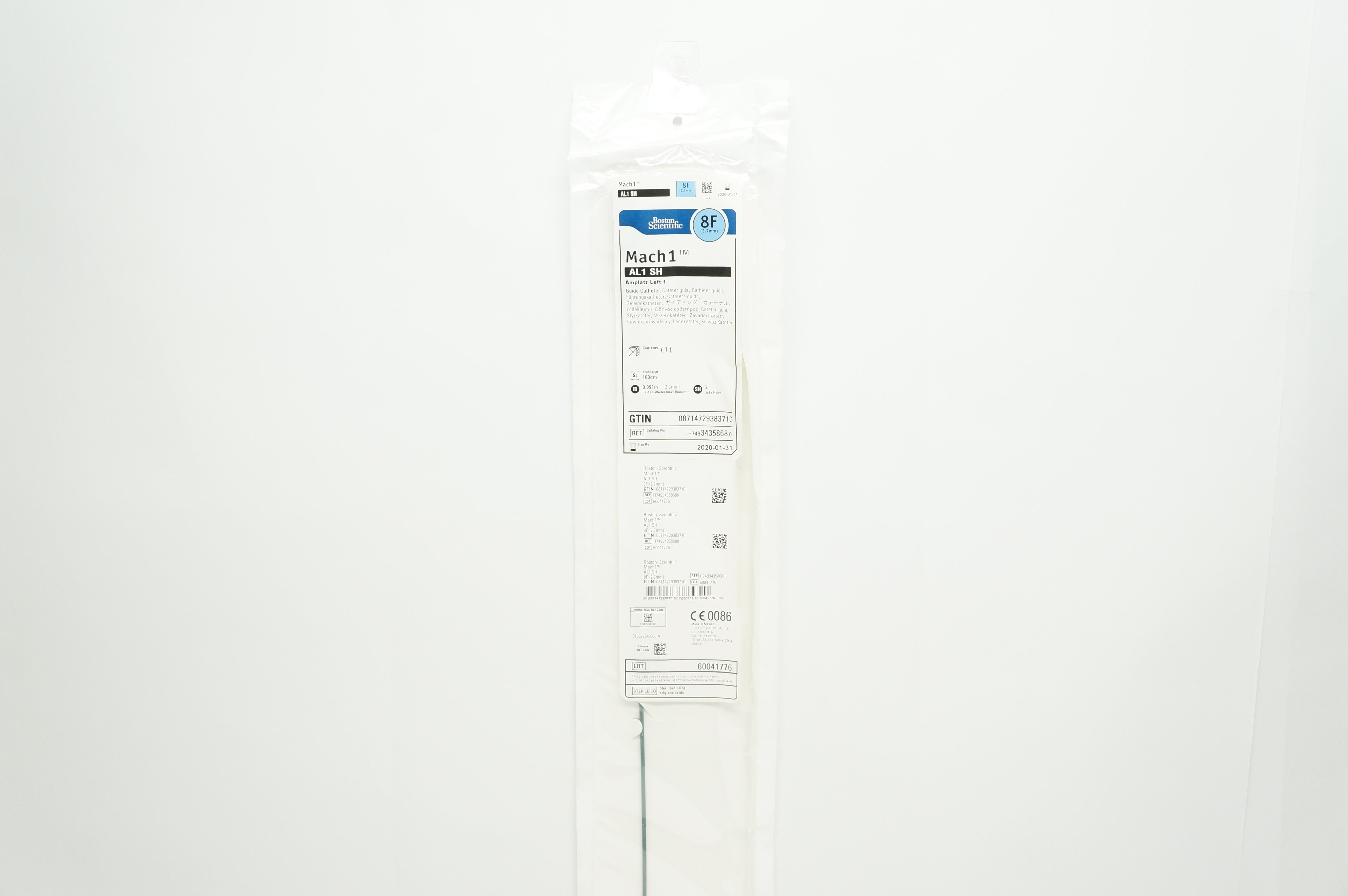 Boston Scientific 3435868 Mach1 AL1 SH Guide Cath. 8F x 100cm (x)