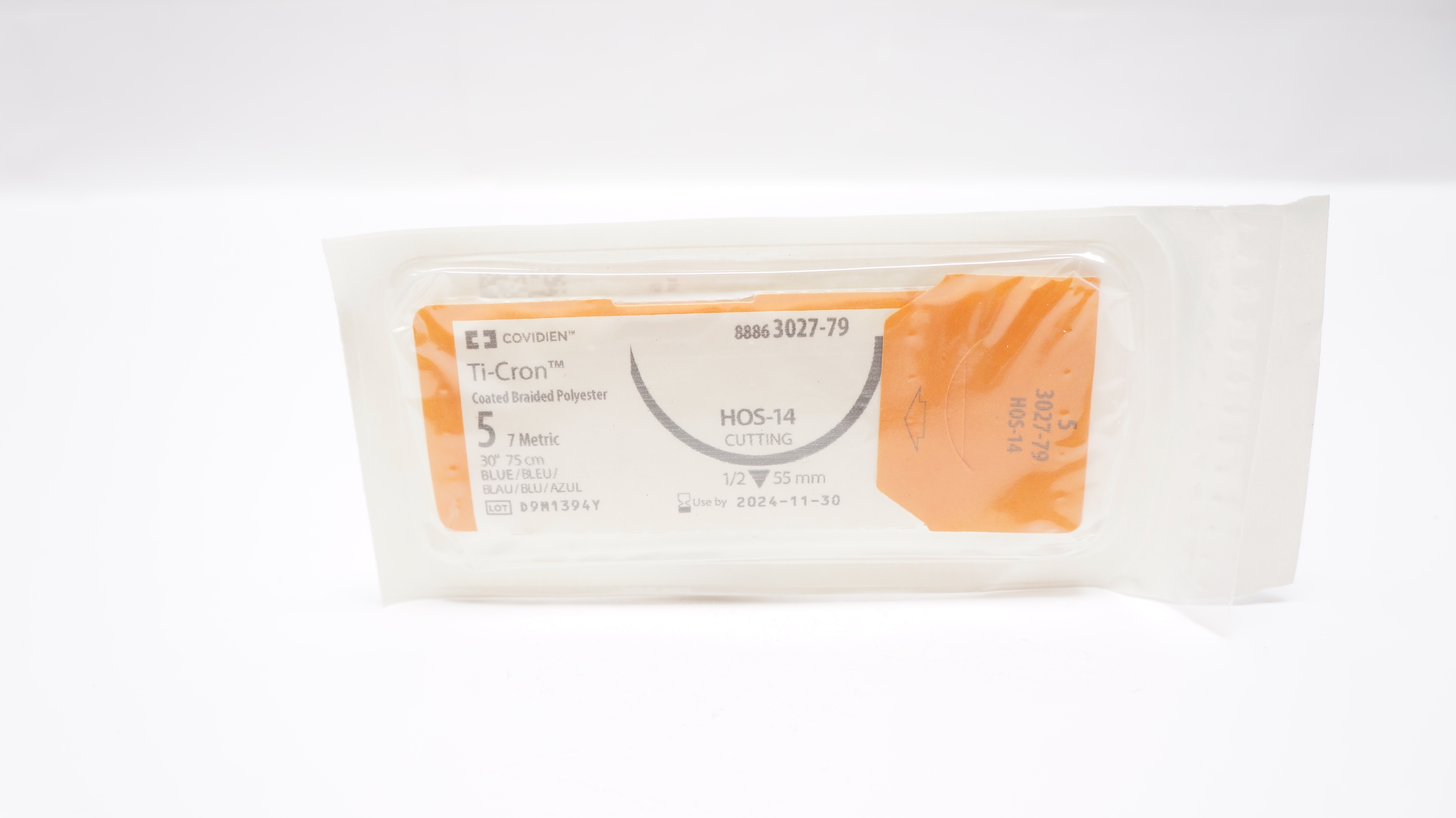 Ethicon 88863027-79 5 Ti-Cron HOS-14 Cutting 1/2 55mm, Blue 30 inch