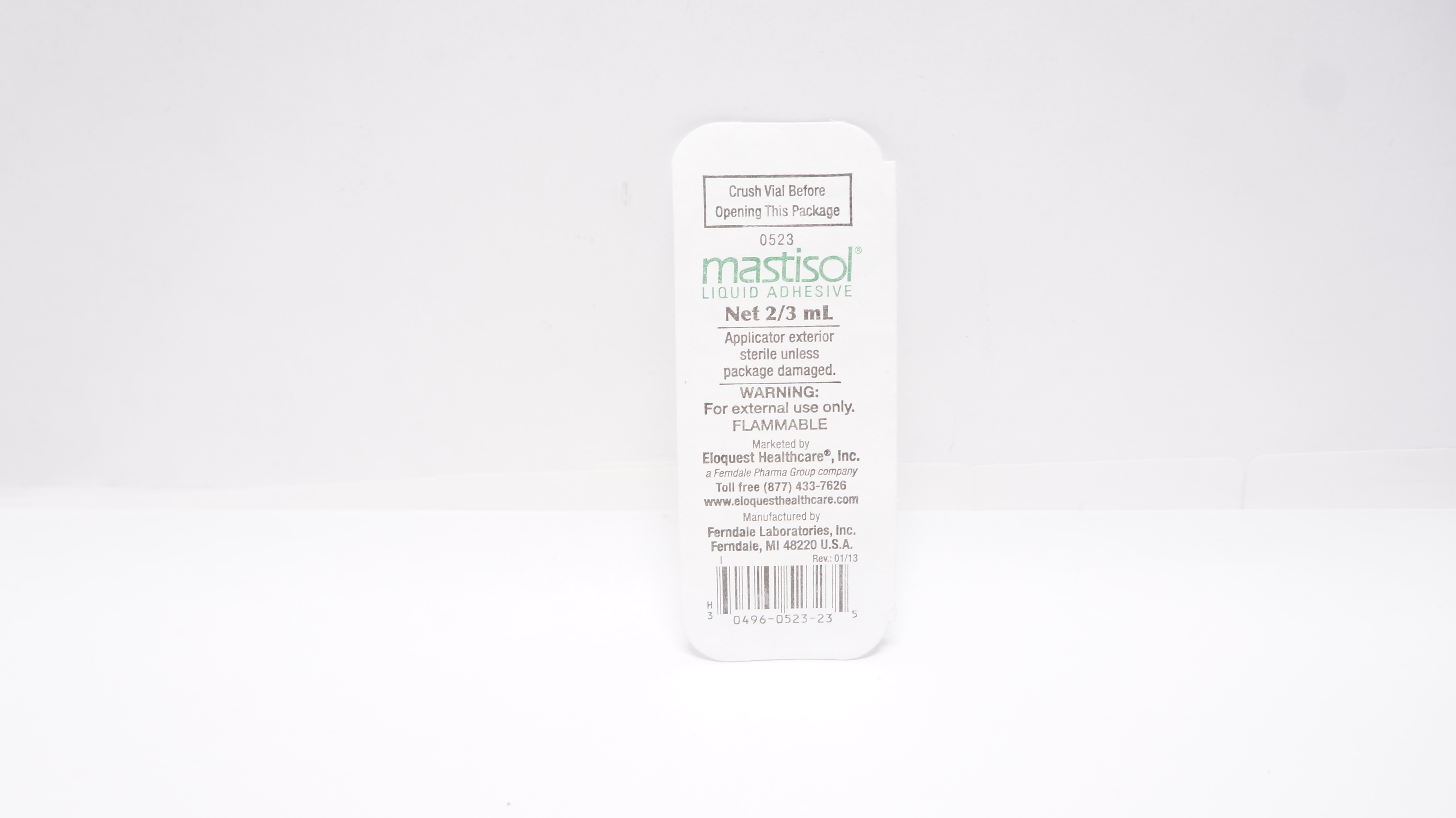 Eloquest Healthcare 0523 Mastisol Liquid Adhesive Net 2/3mL