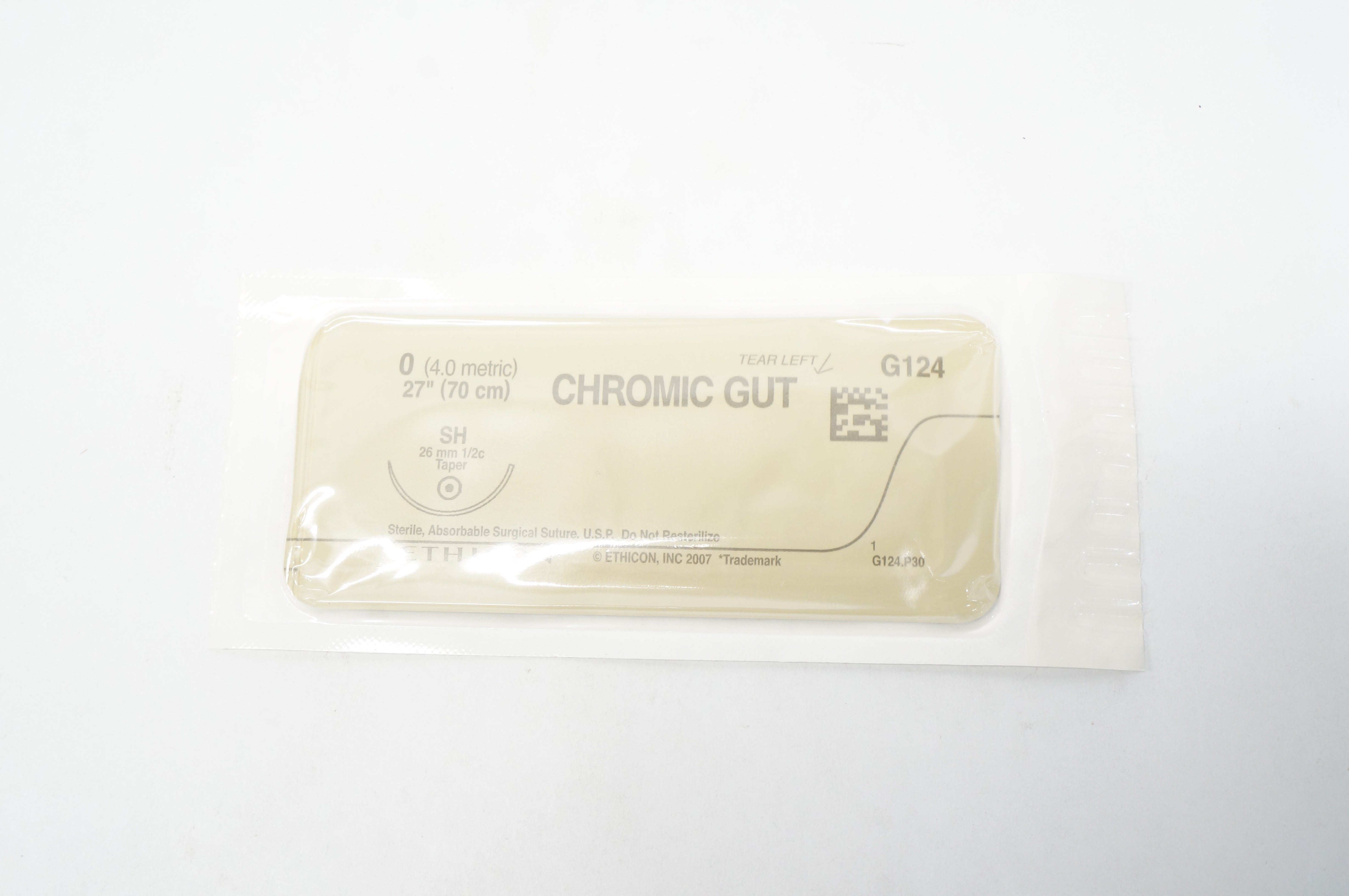 Ethicon G124 0 Chromic Gut SH 26mm 1/2 Taper 27inch (x)