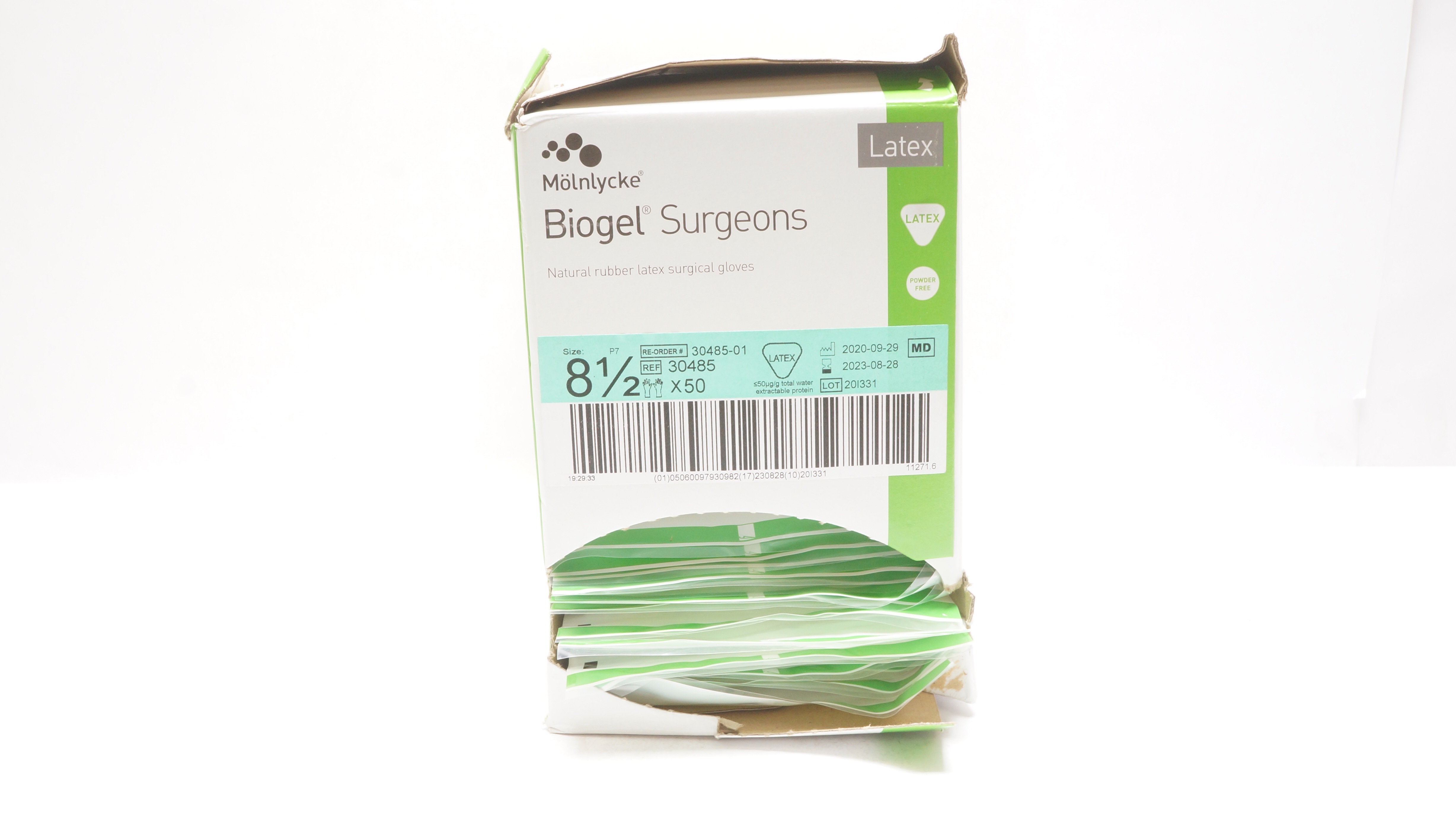 Mölnlycke 30485-01 Surgical Gloves, Biogel Coating Size 8-1/2 - Box of 50pair(x)
