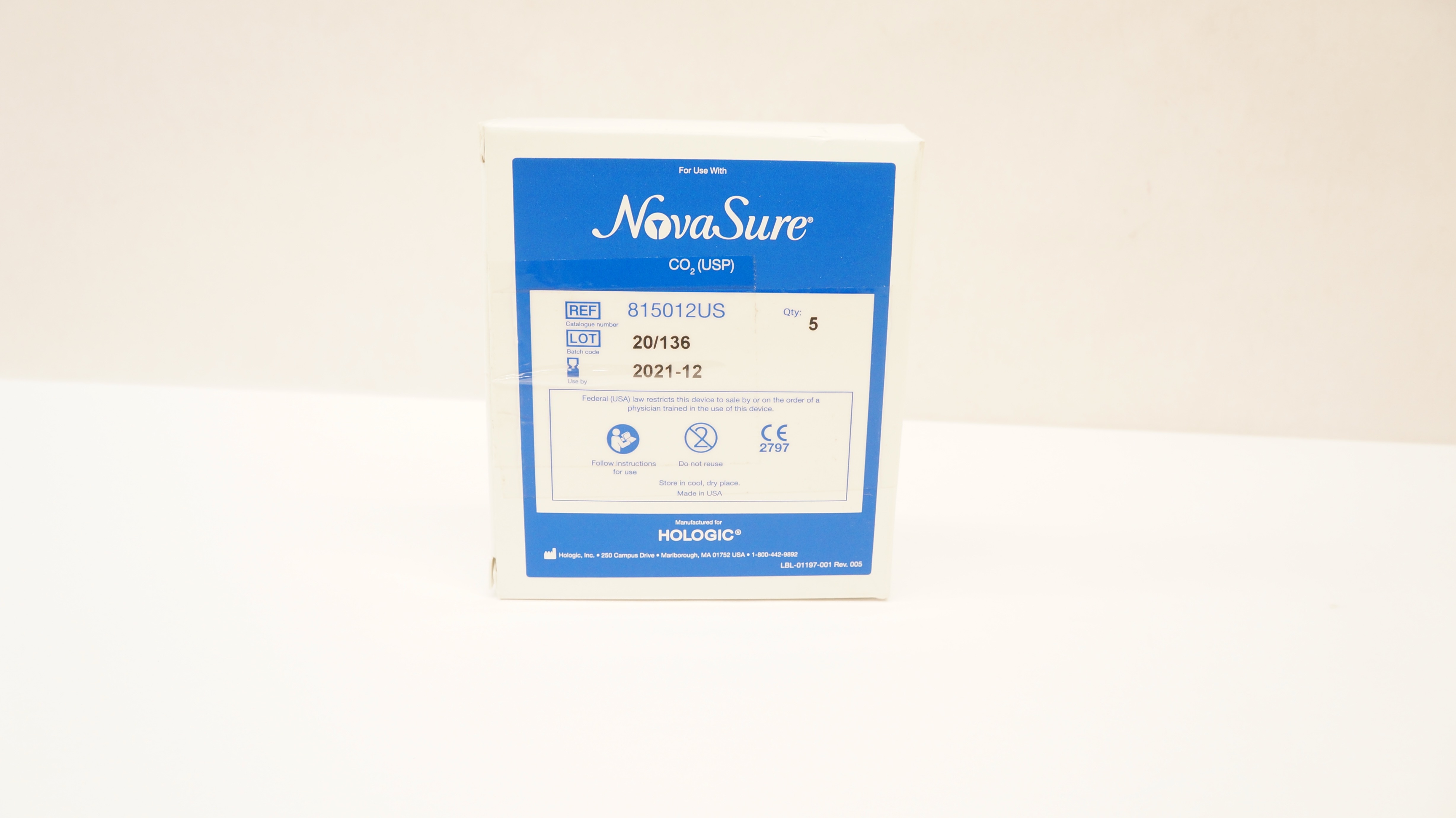Hologic 815012US Nova Sure CO2 (USP) (x) - Box of 5