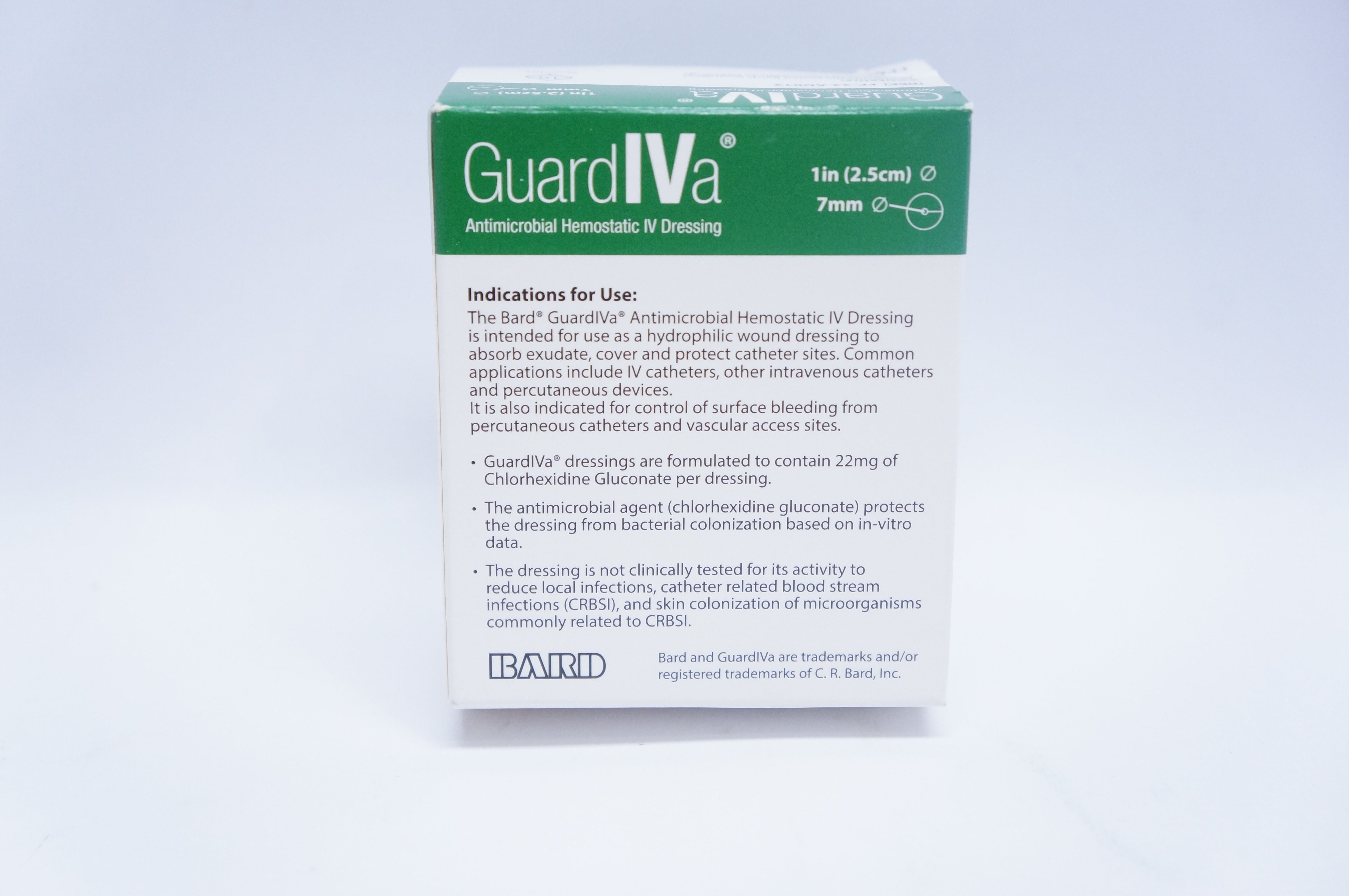 Bard FP-24-AD012 Antimicrobial Hemostatic IV Dressing 1inch x 7mm (x) - Box of 10