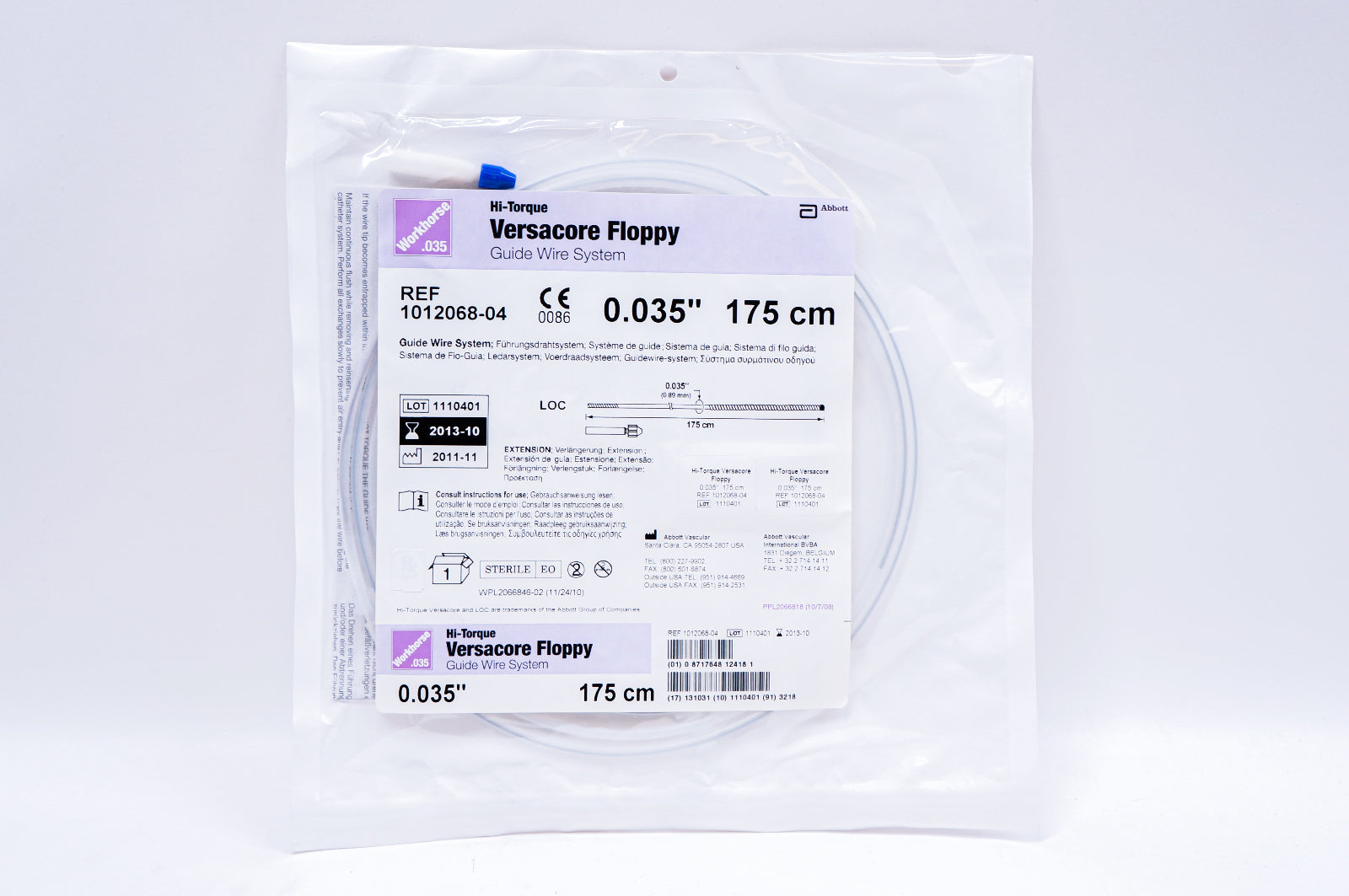 Abbott 1012068-04 Hi-Torque Versacore Floppy Guide Wire 0.035inch x 175cm (x)