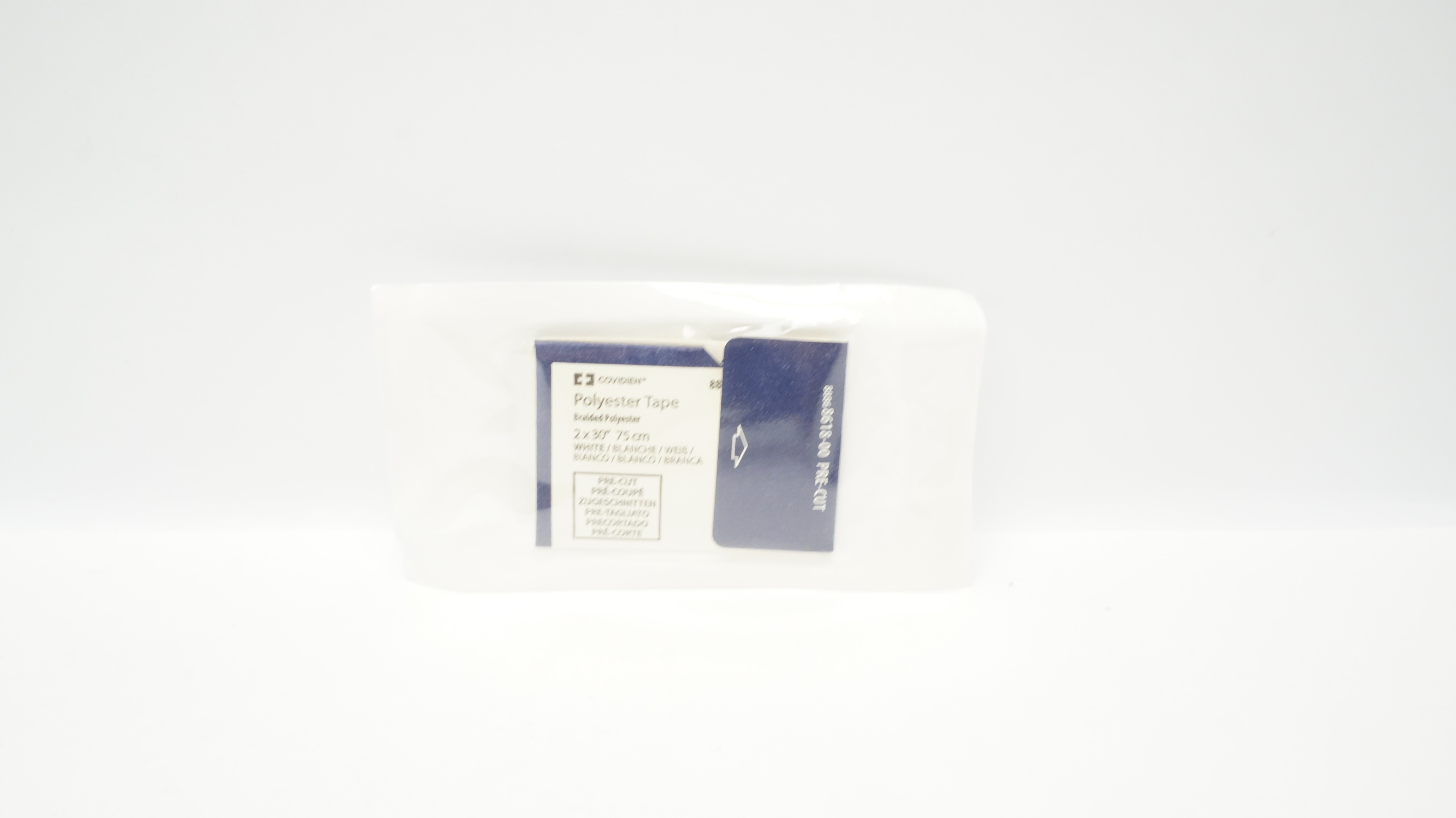 Covidien 8886861800 Polyester Tape Braided White Pre-Cut, 2 x 30inch