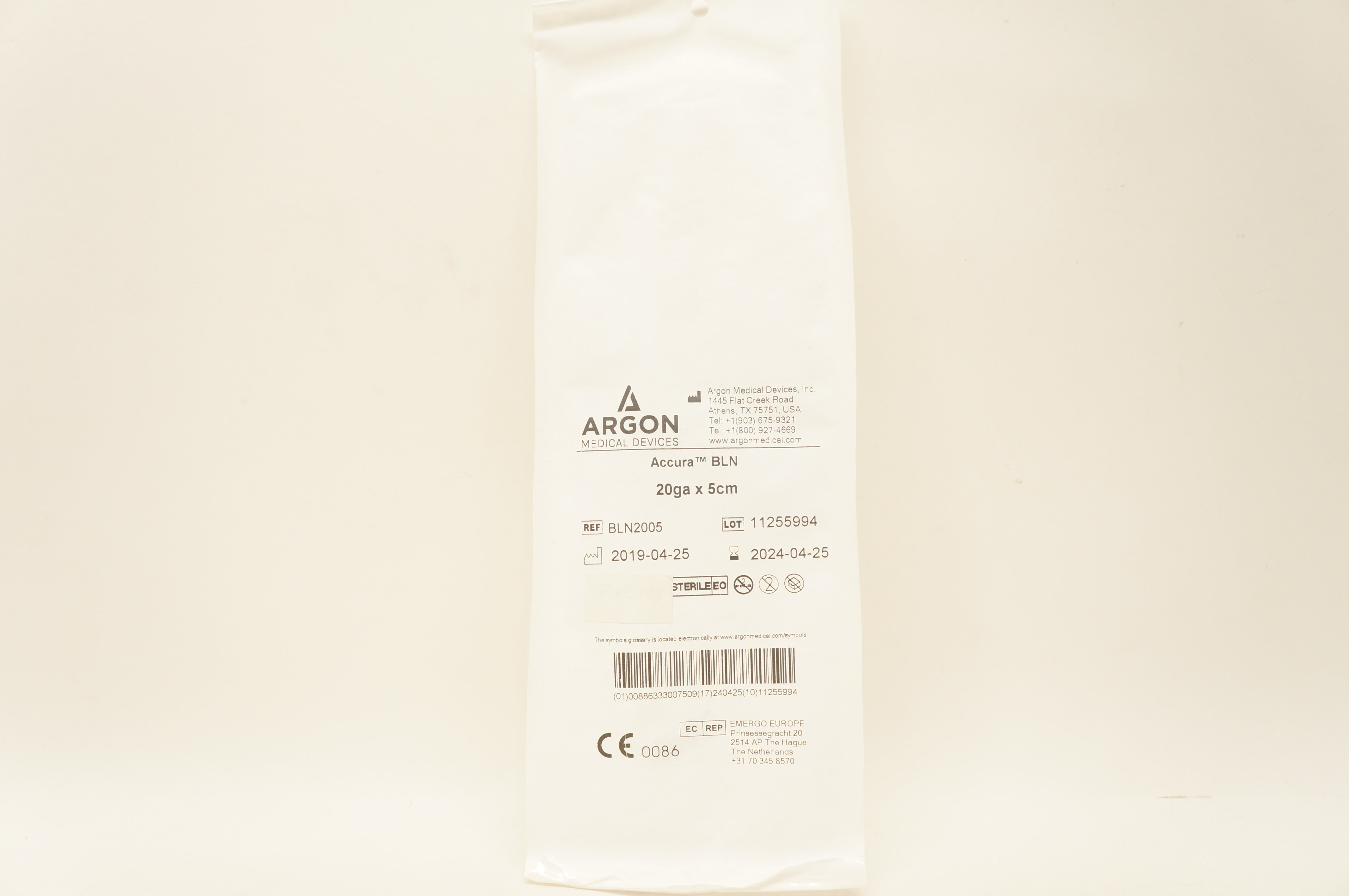Argon BLN2005 Accura BLN 20Ga x 5cm