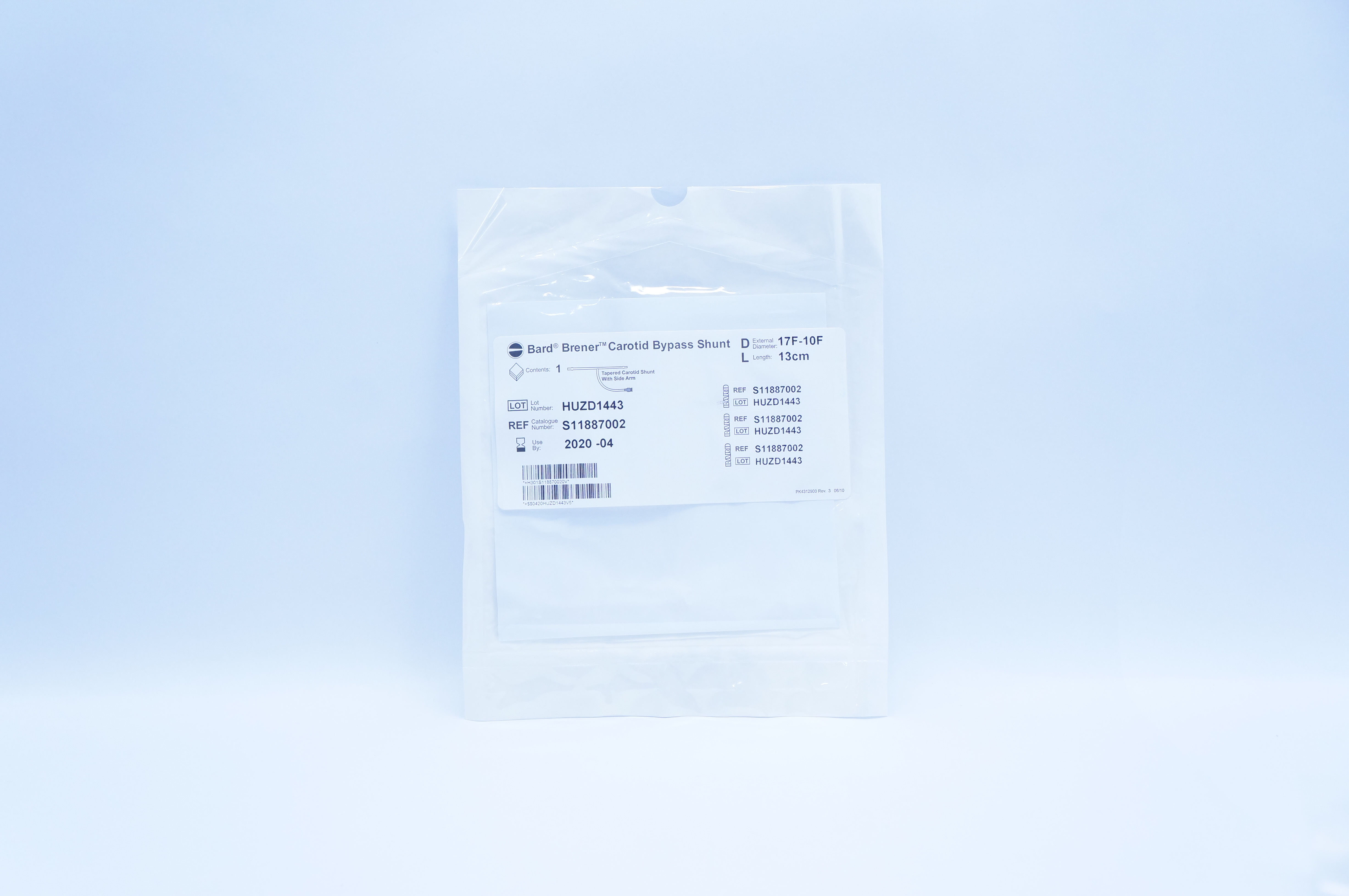 Bard S11887002 Brener Carotid Bypass Shunt 17F-10F x 13cm (x)