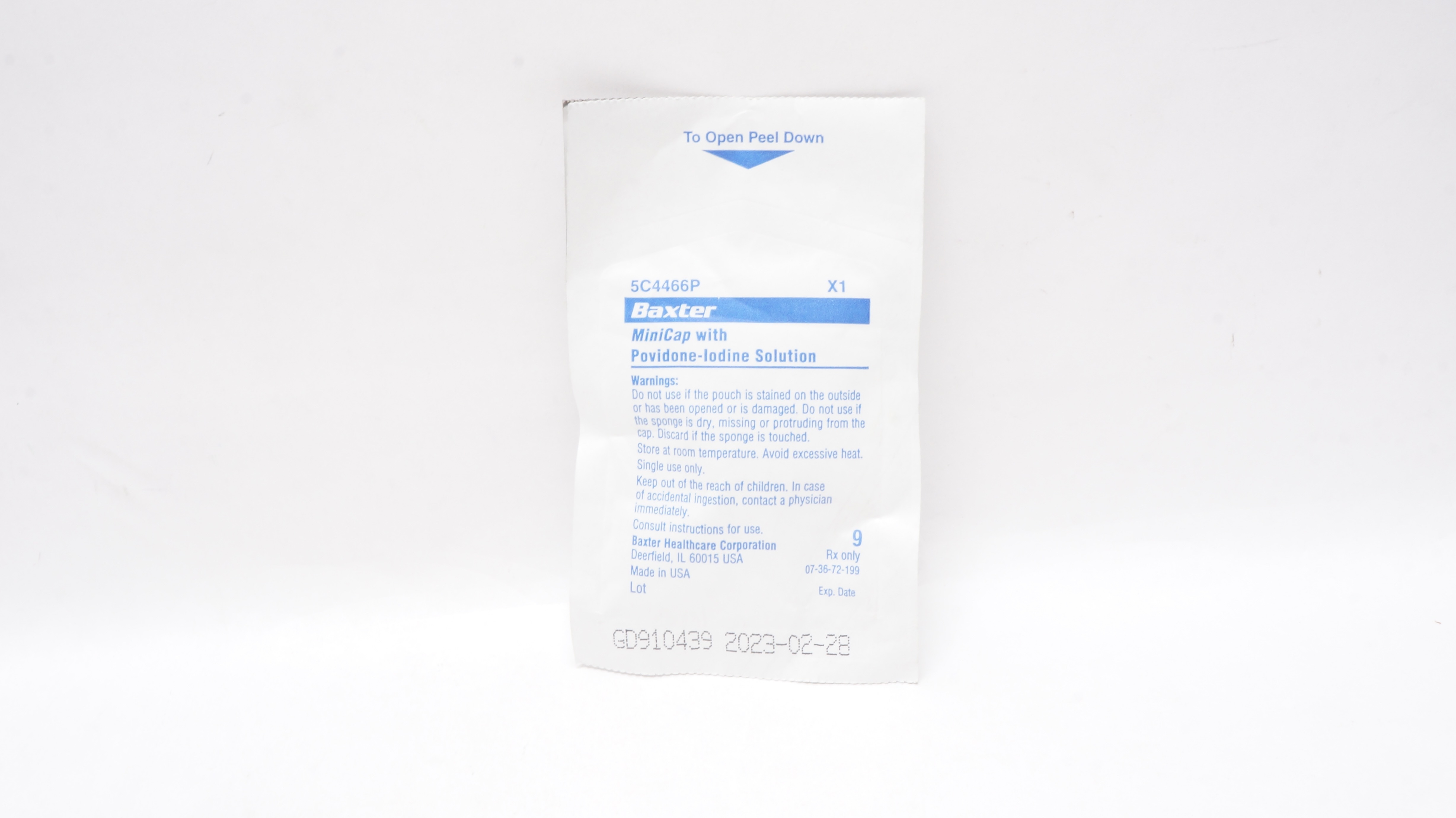 Baxter 5C4466P MiniCap with Povidone-Iodine Solution (x)