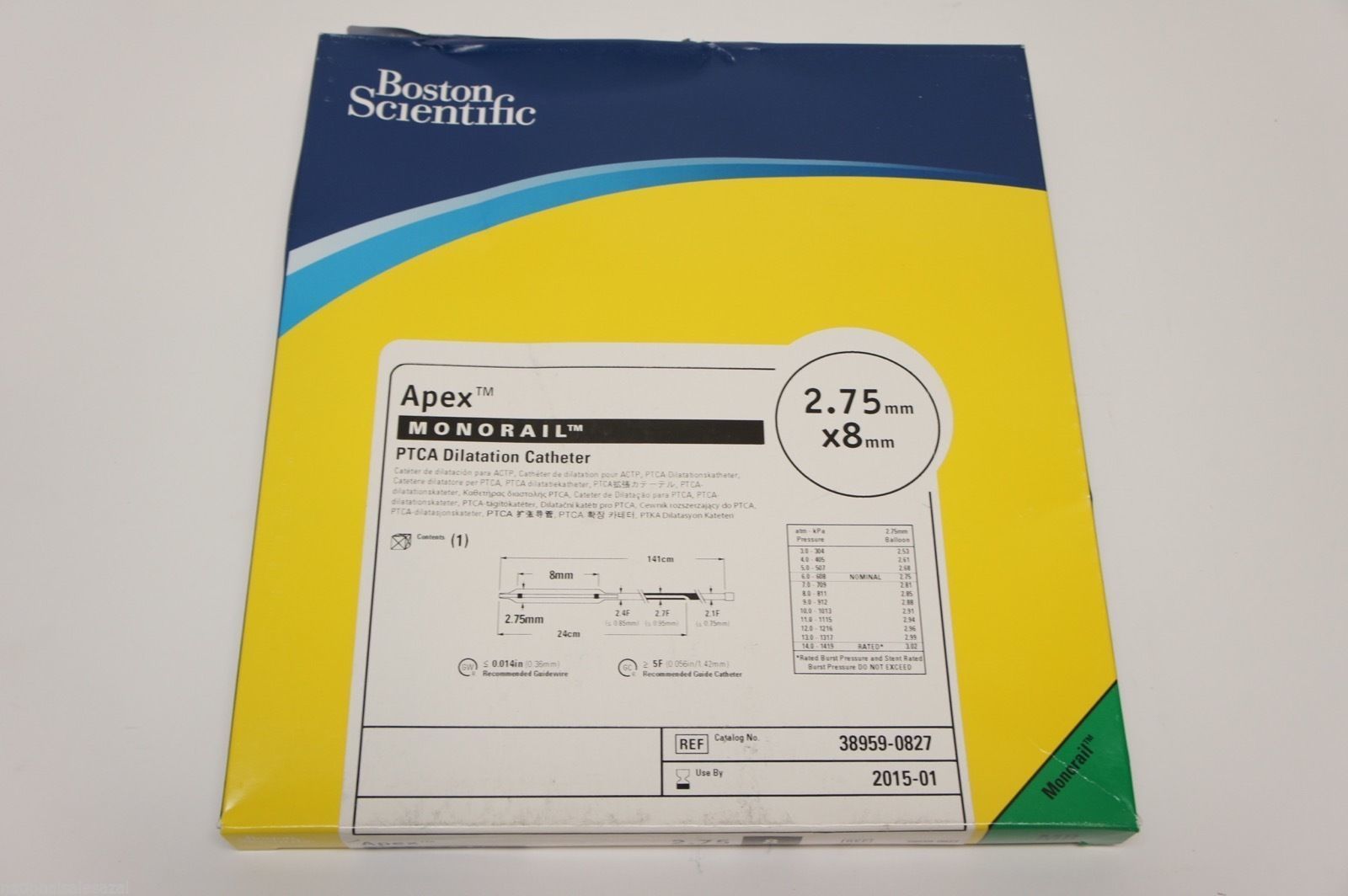 38959-0827 ~ Boston Scientific PTCA Dilatation Cath 2.75mm x 8mm (x)