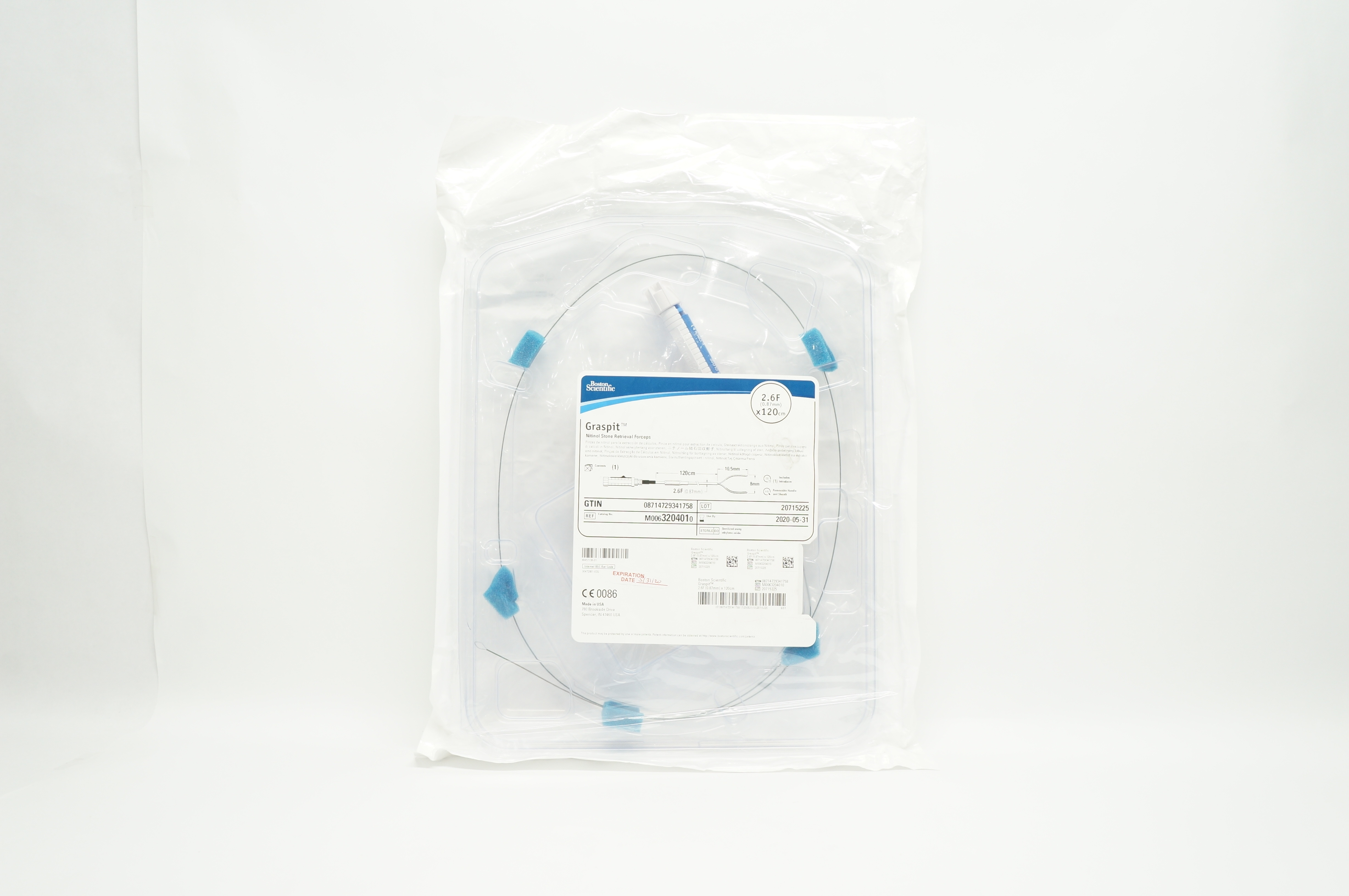 Boston Scientific M0063204010 Nitinol Stone Retrieval Forceps 2.6F. x 120cm (x)