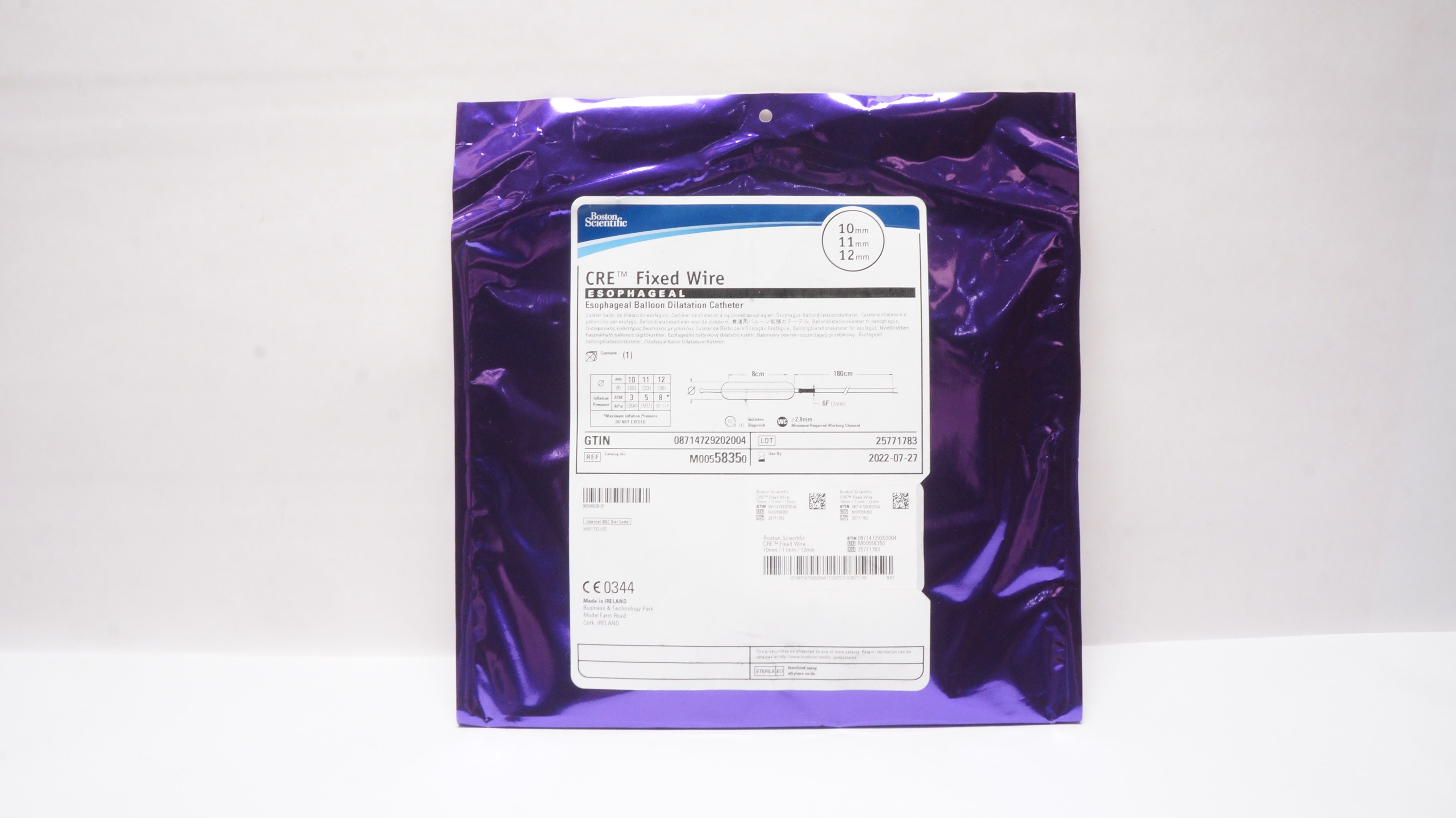 Boston Scientific 5835 CRE Esophageal Balloon Dilatation Cath.10 x 11 x 12mm (x)