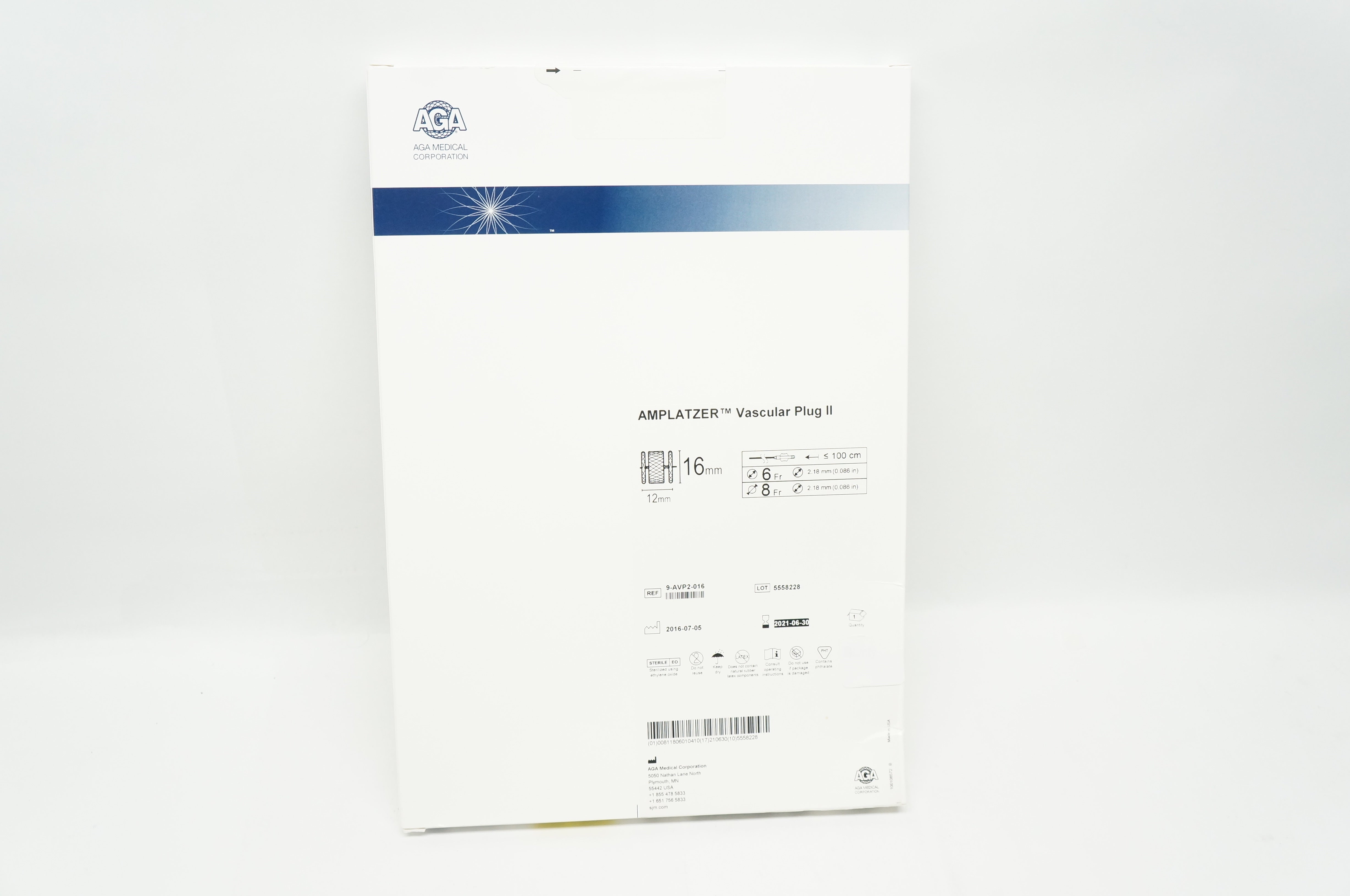 AGA Medical 9-AVP2-016 Amplatzer Vascular Plug II 16mm x 12mm  (x)