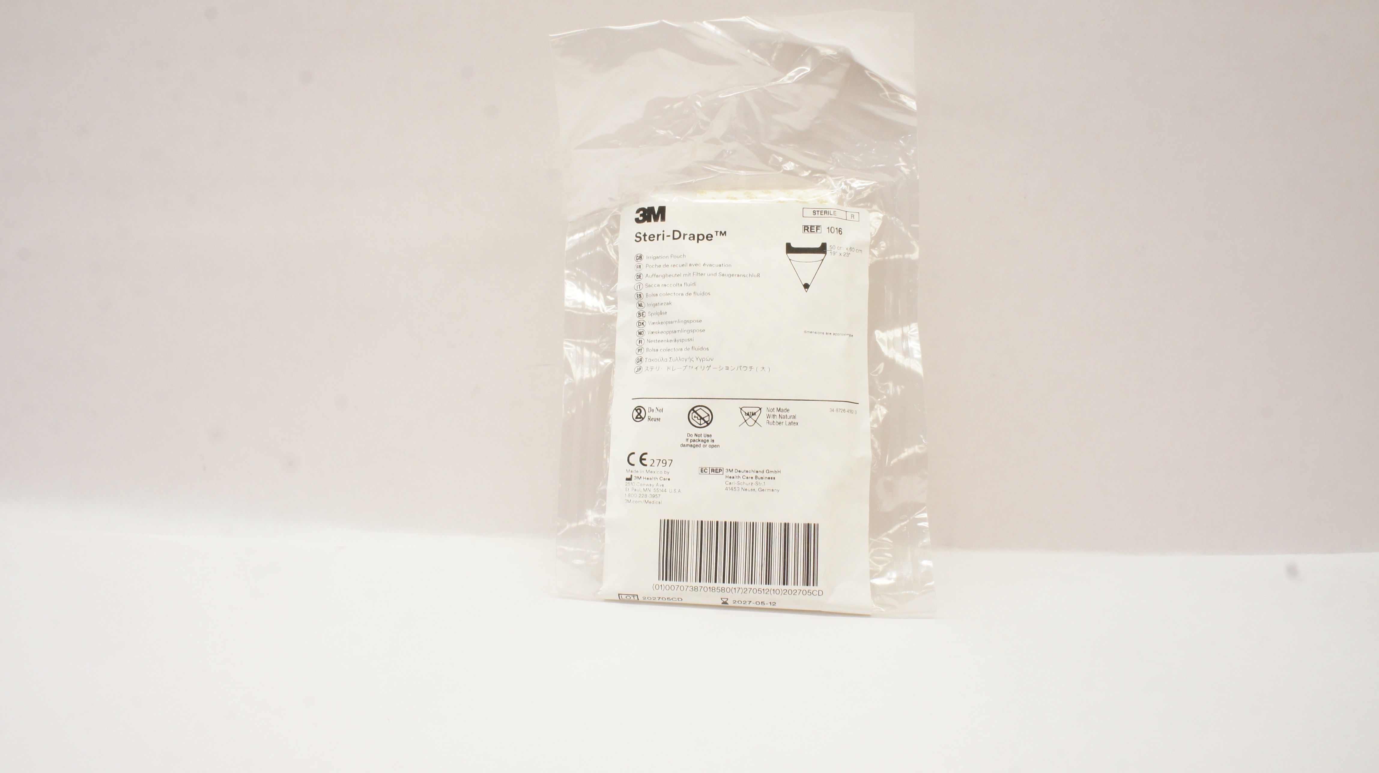 3M 1016 Steri-Drape Irrigation Pouch 19inch x 23 inch