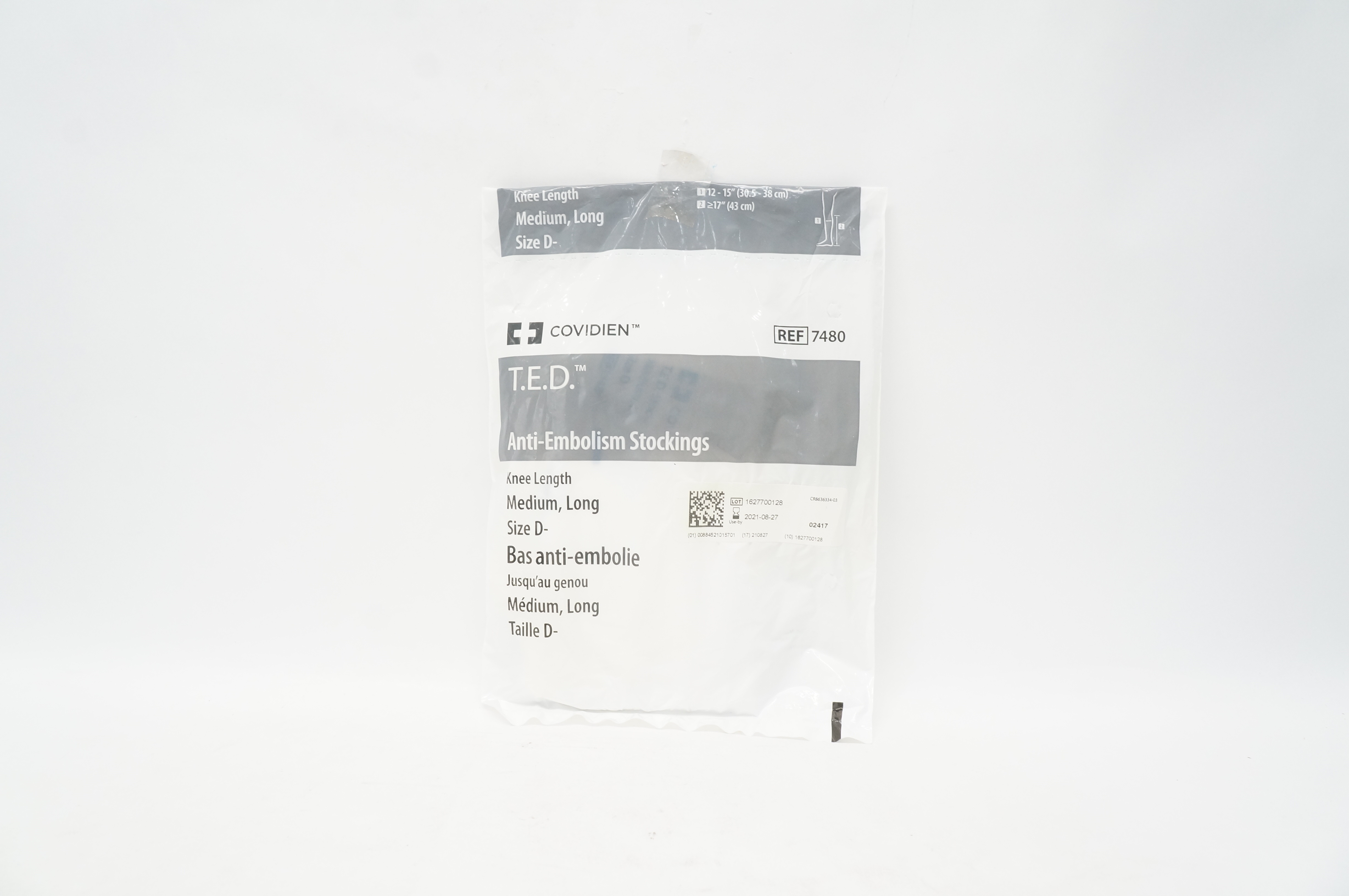 Covidien 7480 T.E.D. Anti-Embolism Stockings Knee Length, Medium, Long, Size D