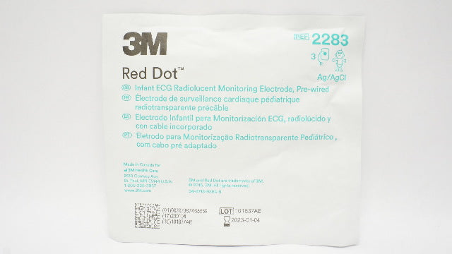3M 2283 Infant ECG Radiolucent Monitoring Electrode Pre-Wired - Packet of 3