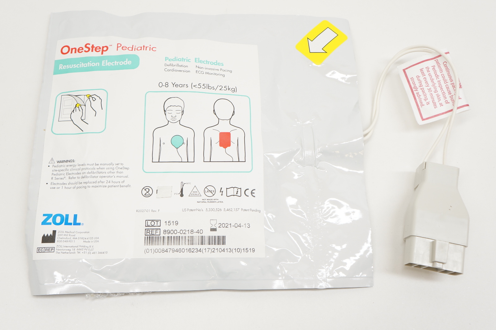 ZOLL 8900-0218-40 OneStep Pediatric Resuscitation Electrode 0-8 Years