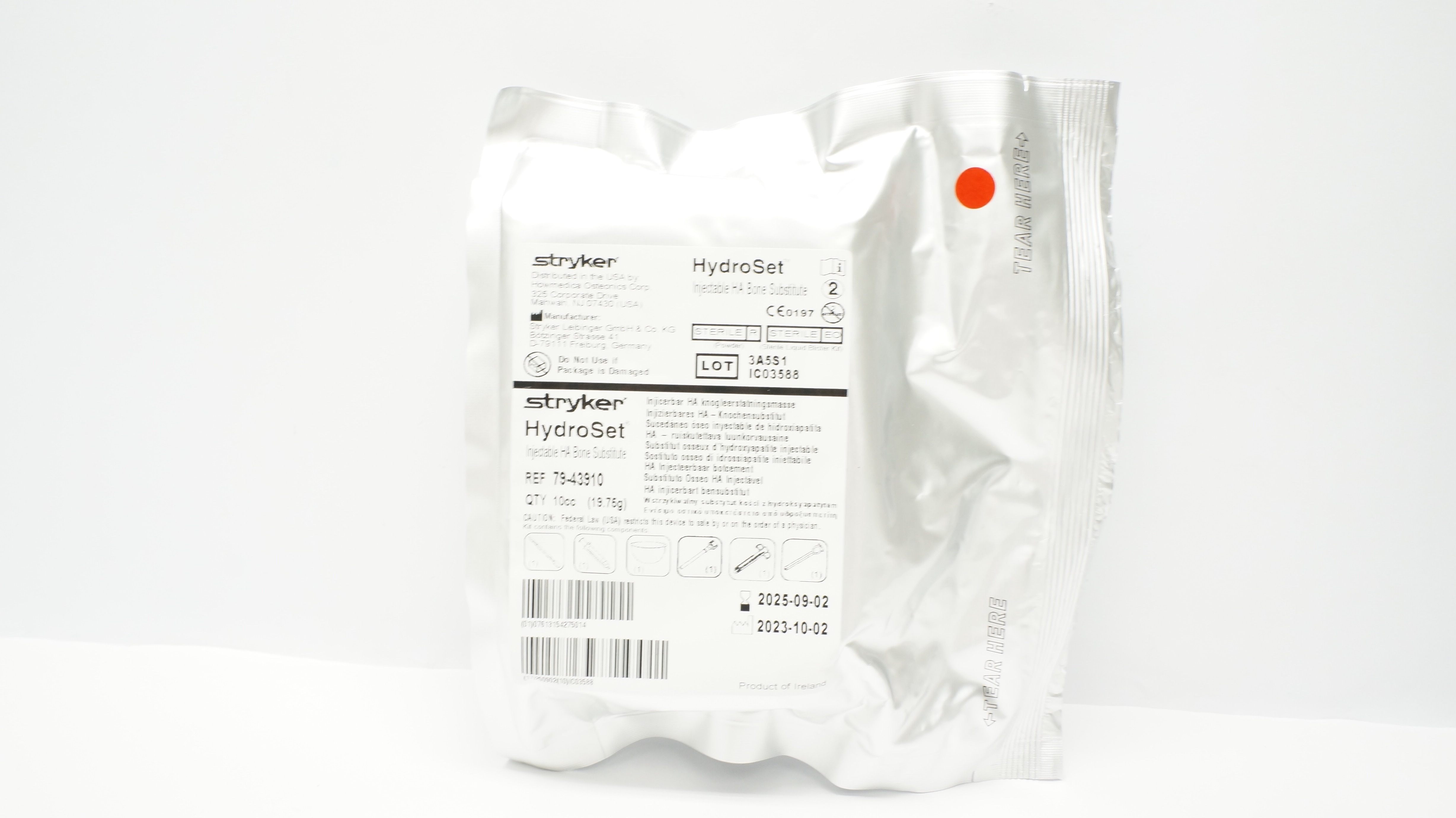 Stryker 79-43910 HydroSet Injectable HA Bone Substitute - Box of 10