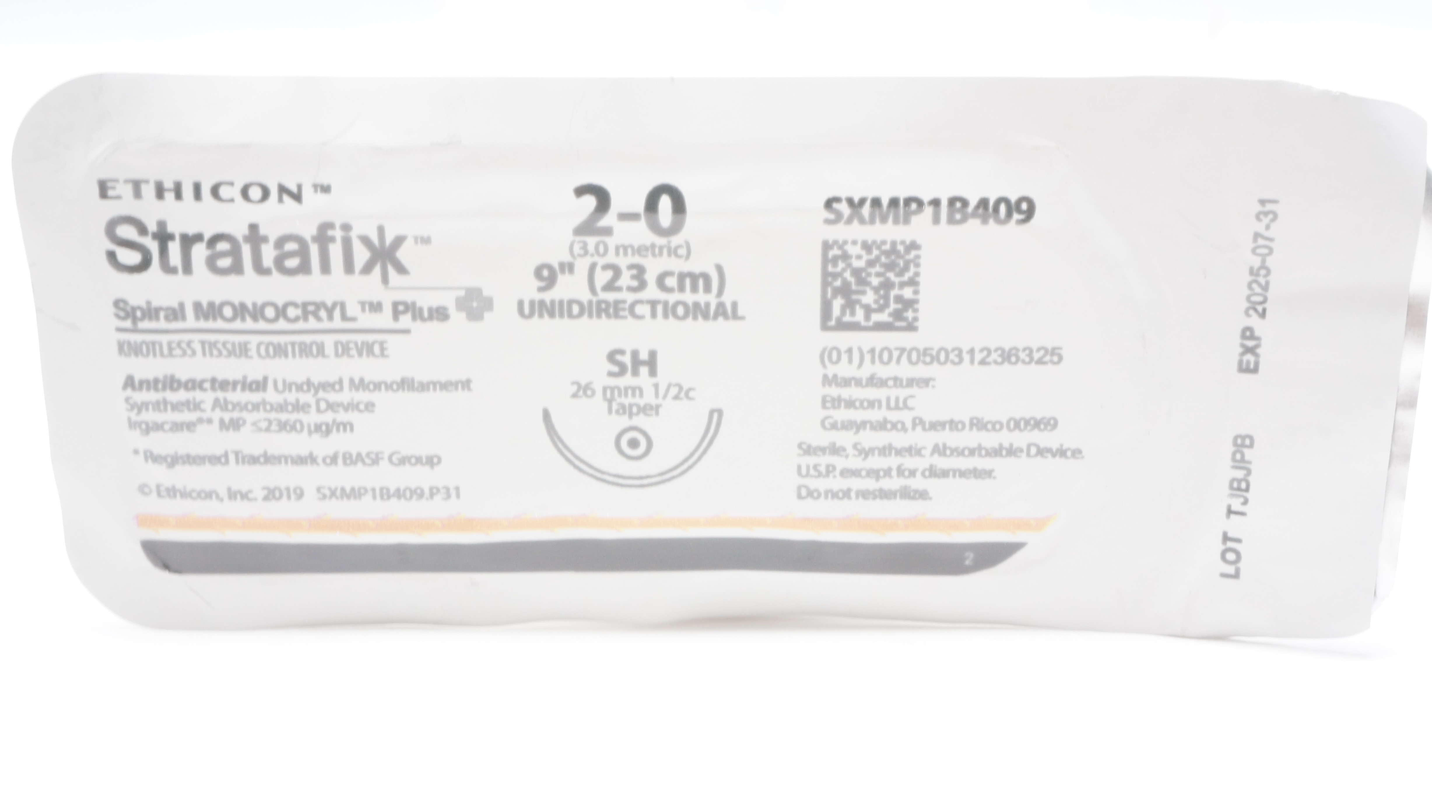 Ethicon SXMP1B409 2-0 Stratafix Tissue Control Device SH26mm 1/2c Taper 9inch