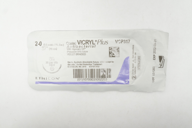 Ethicon VCP317 2-0 Coated VICRYL Plus SH 26mm 1/2c Taper 27 inch (x)