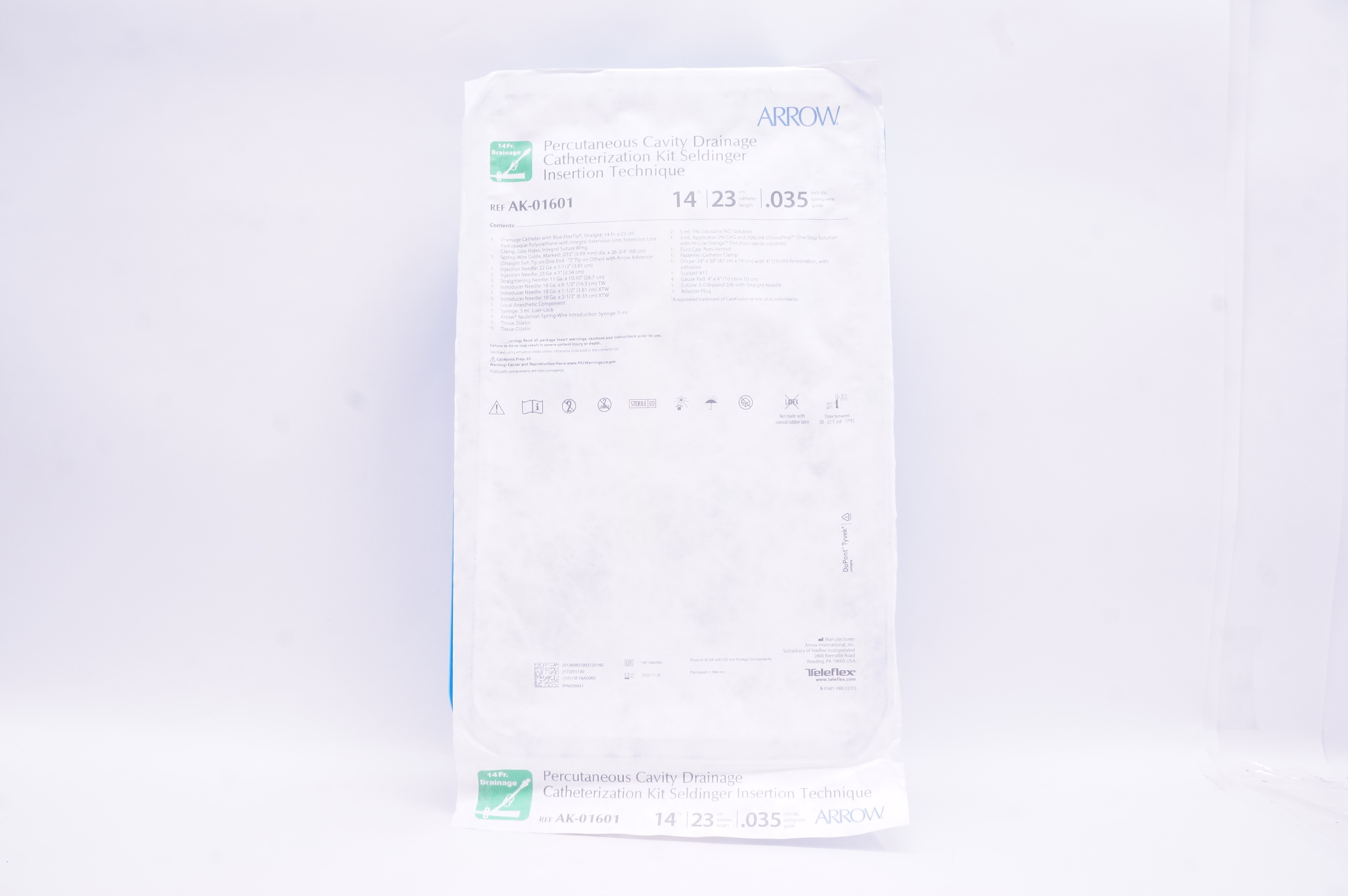 Arrow AK-01601 Percutaneous Cavity Drainage Catheterization Kit 14Fr. x 23cm (x)