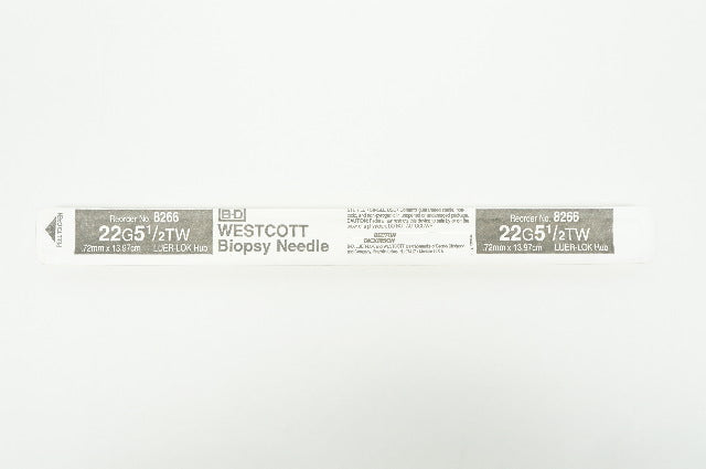 BD 8266 Westcott Biopsy Ndle 22G 51/2TW Luer-Lok Hub .72mm x 13.97cm