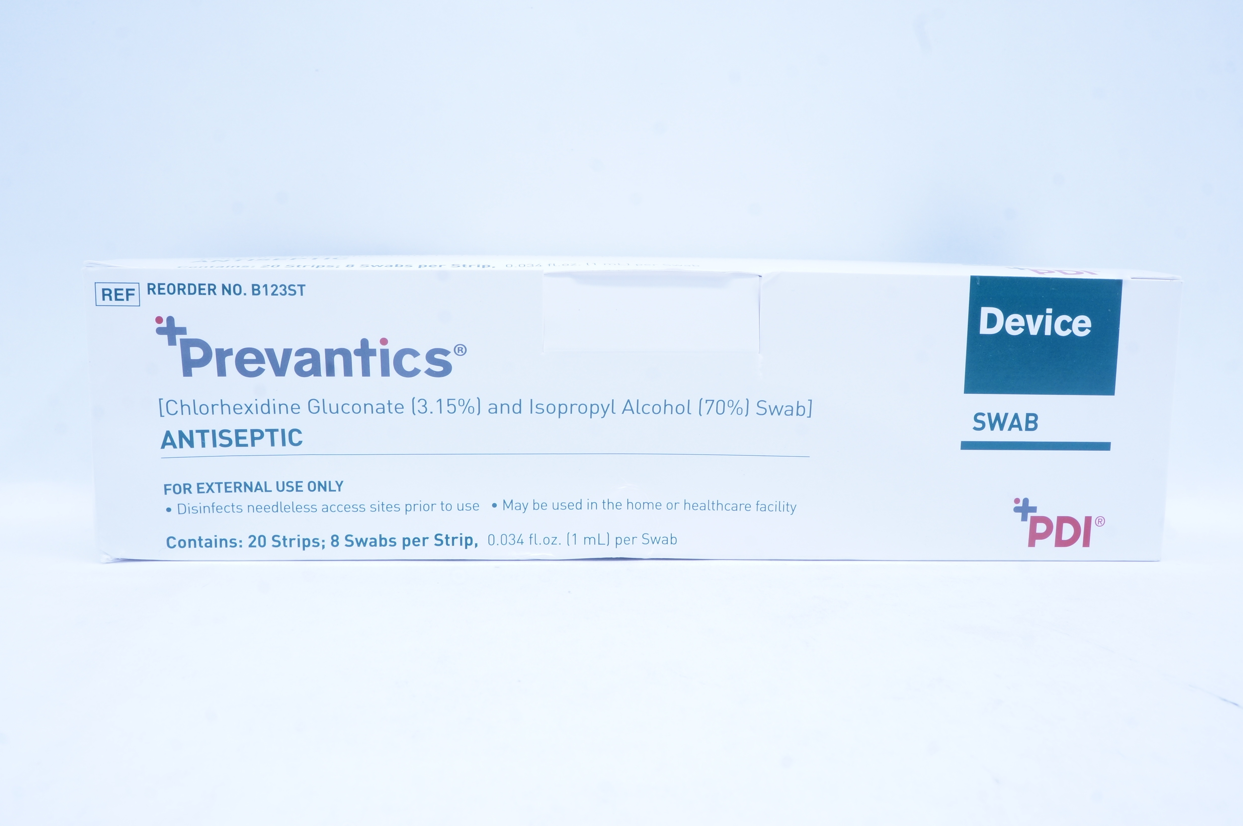 PDI B123ST Prevantics Antiseptic Device Swab - Box of 160